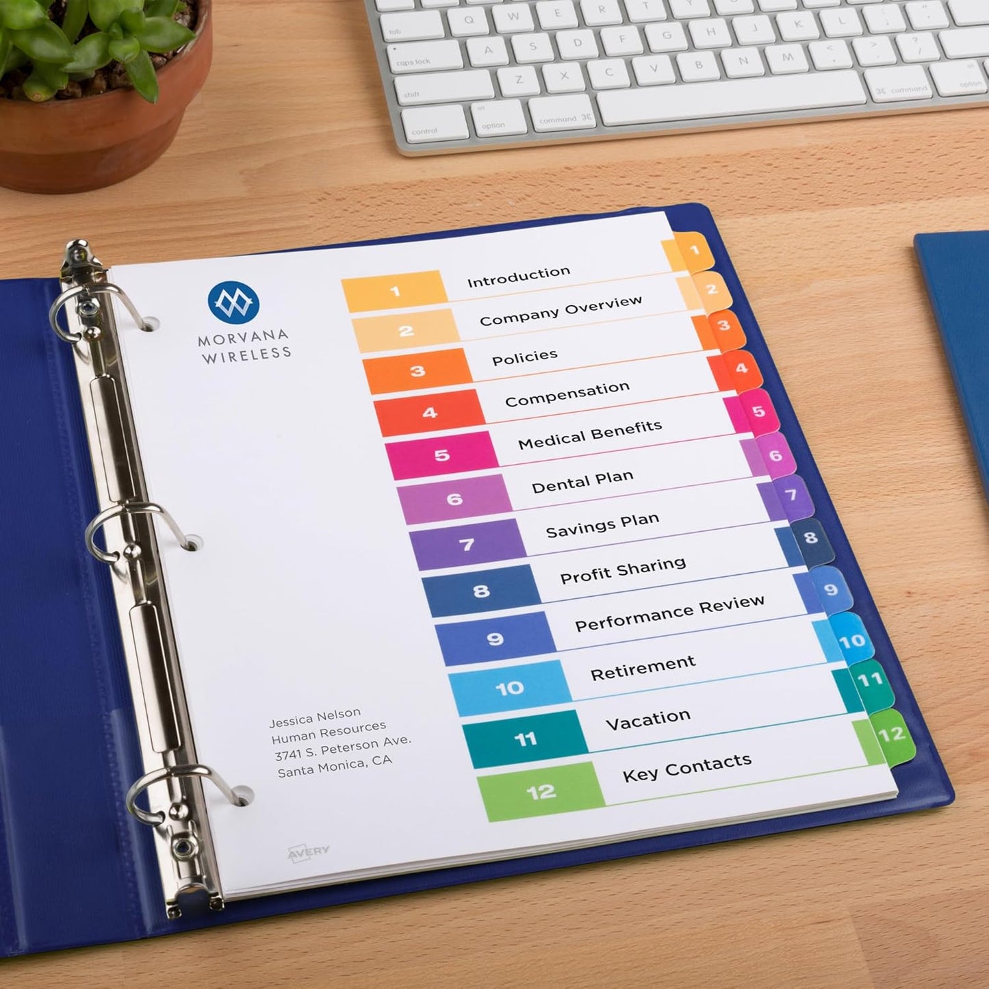 Avery Dividers for 3 Ring Binders, 12 Tabs per Set, Customizable Table of Contents, Multicolor Tabs, Great for Organizing Reports, Projects, and More (11141)