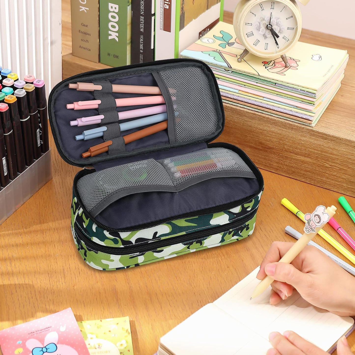 Pencil Cases for kids, Large Capacity Pencil Pouch, Office College School Marker Organizer Case pen for Men Women Adult Teens