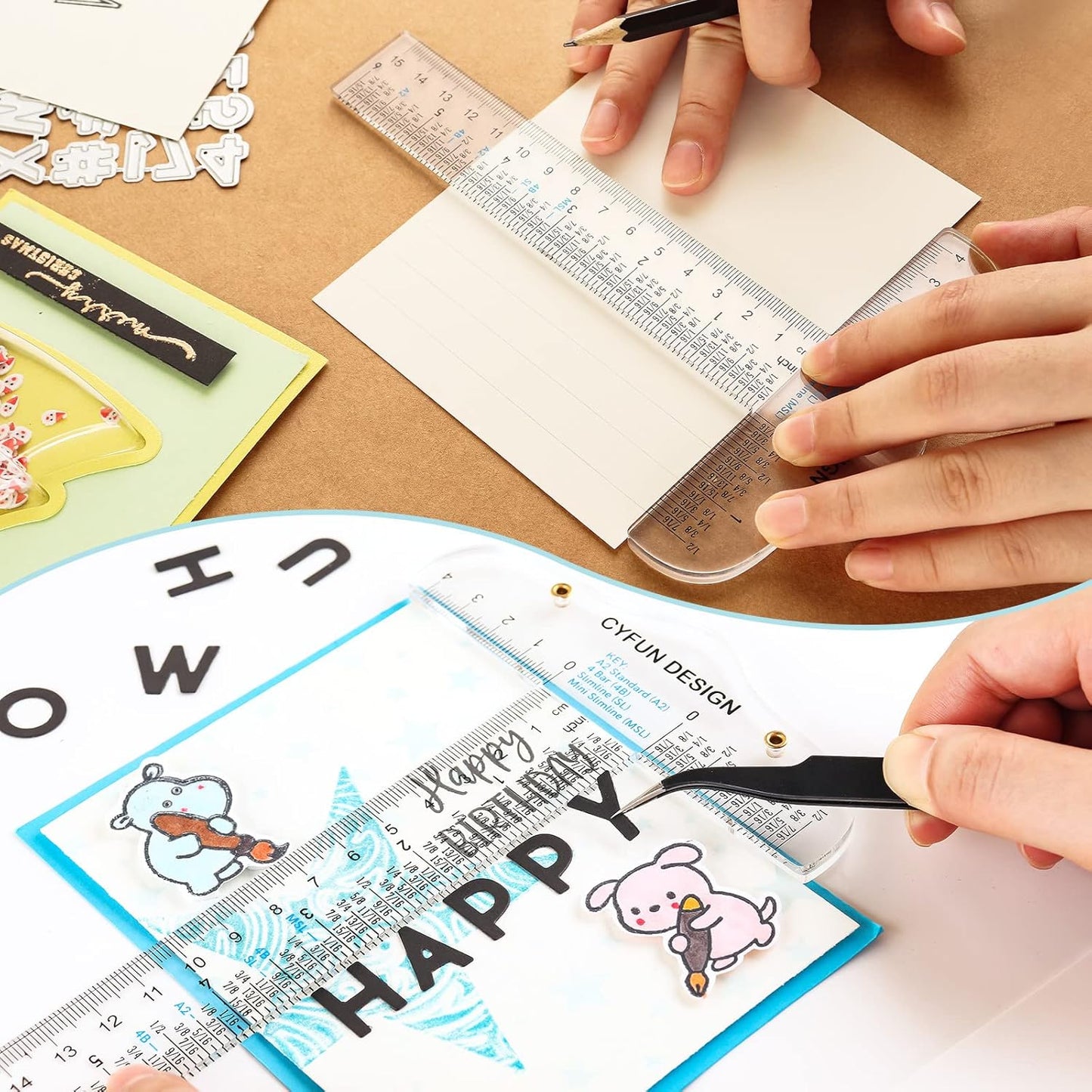 6 Inches Acrylic Clear T-Square Ruler,5 Pack,T Square Ruler,Transparent,T Ruler,for Crafting Drafting and General Layout Work Art Framing & Drafting Scrapbooking Crafting Arts Crafts Supplies Tools