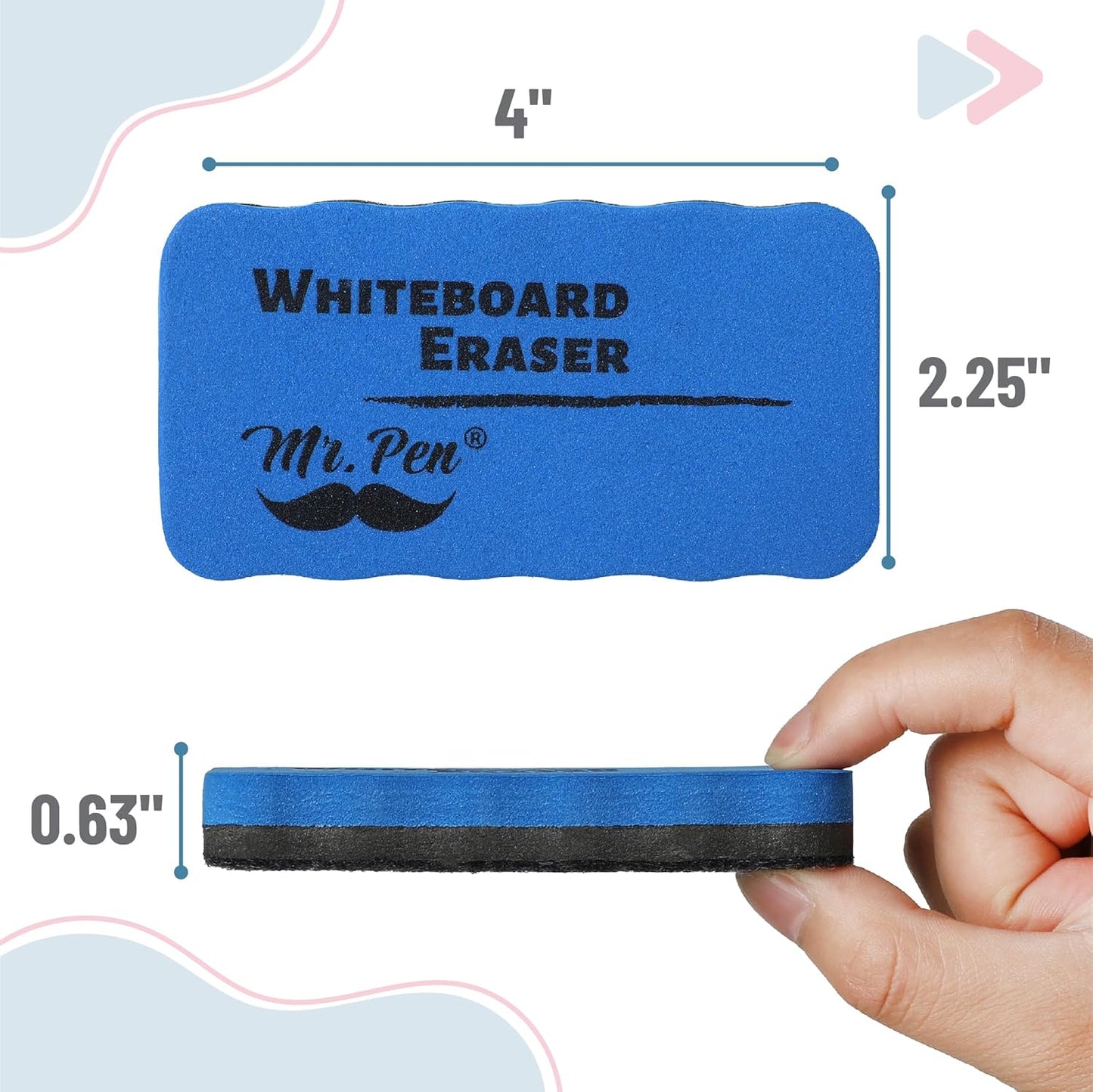 Mr. Pen- White Board Erasers, 8 Pack, Vibrant Colors, Magnetic Dry Erase Eraser, Whiteboard Eraser, Back to School Supplies