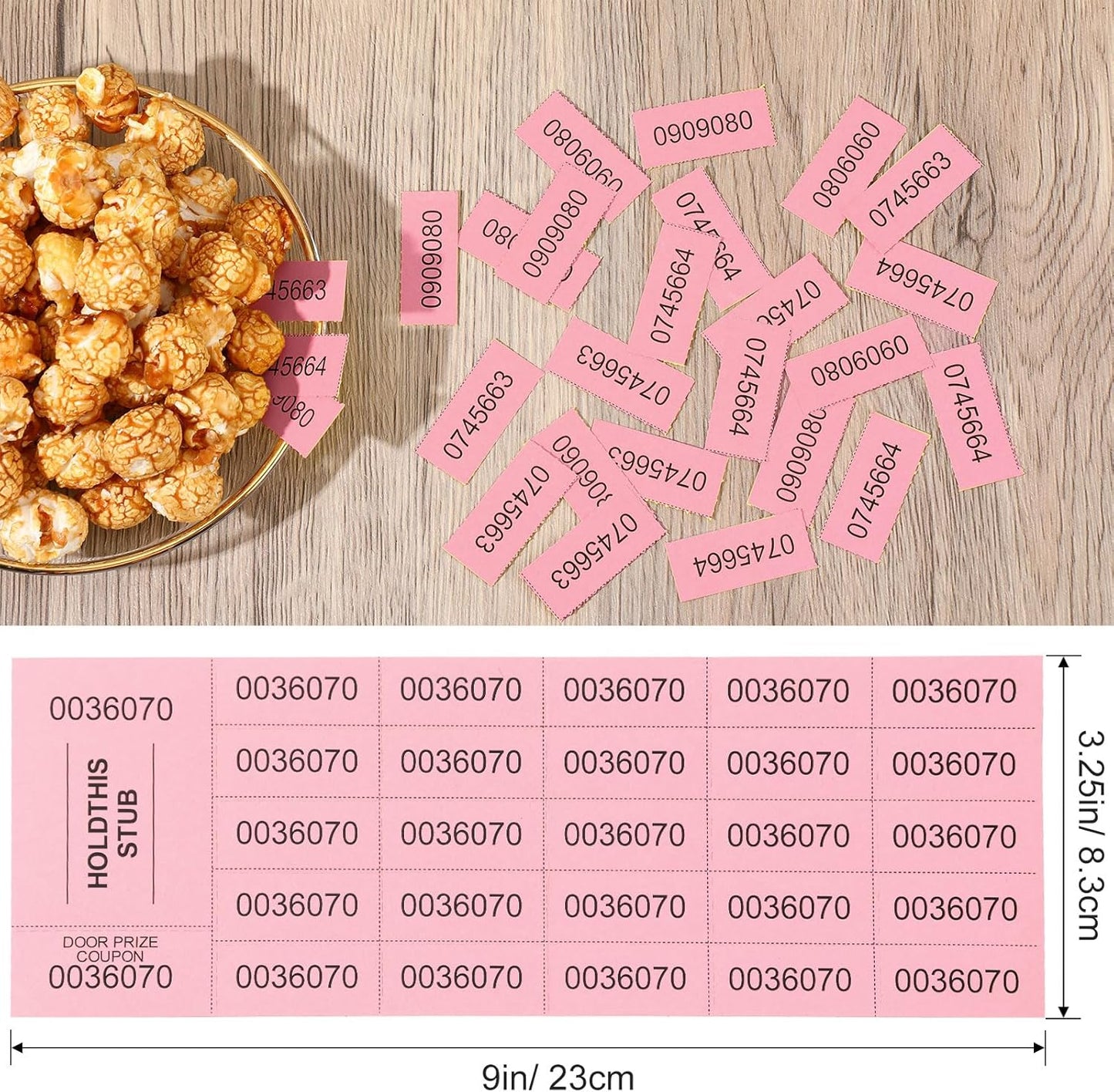 Kosiz 2000 Sheets Raffle Ticket 25 Bid Chinese Auction Tickets Tricky Tray Basket Raffle Sheets for Back to School Class Rewards Carnival Door Prizes Events(Light Red)