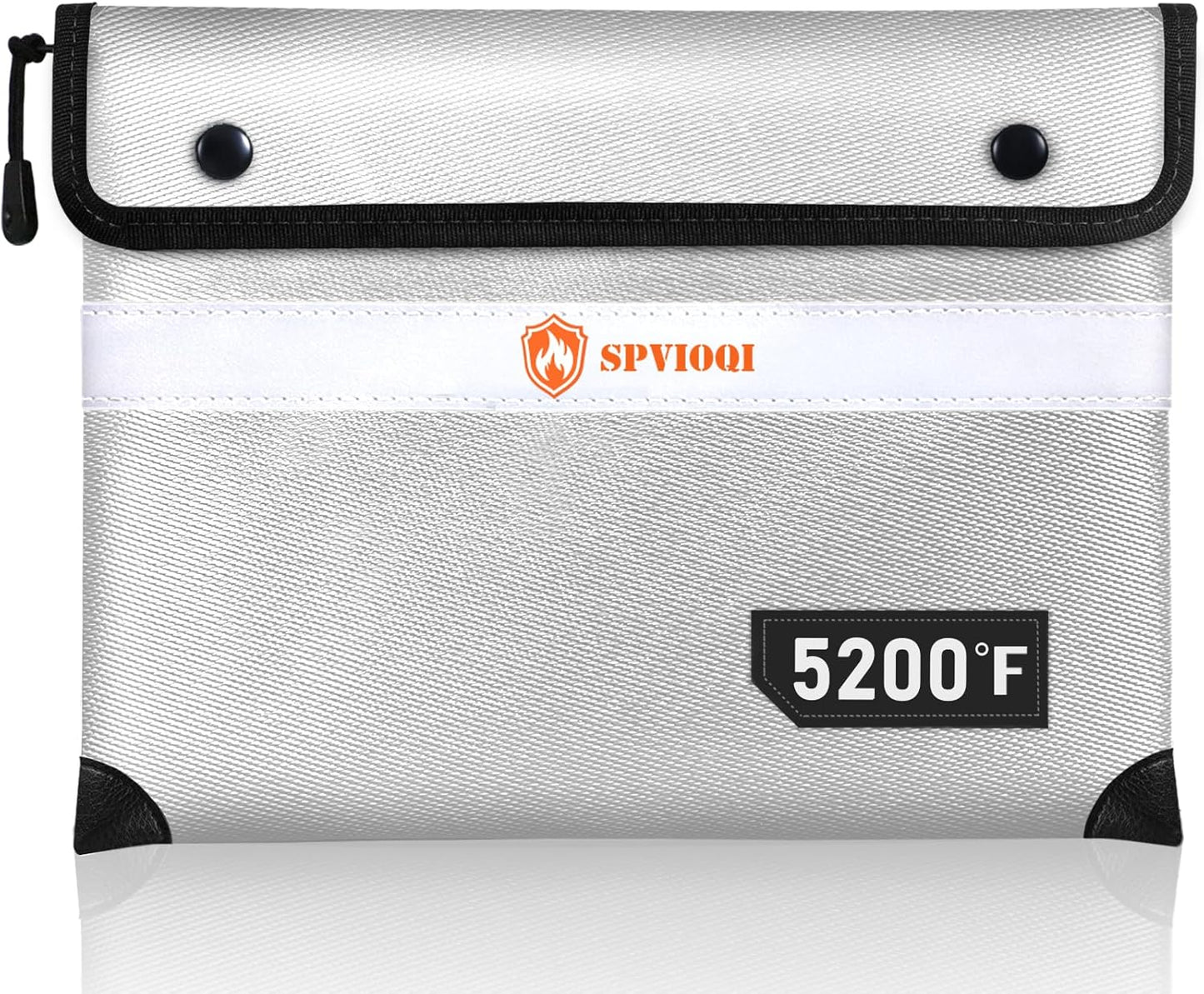 Upgraded 5200°F Fireproof Document Bag with Heat Insulated, Water Fire Proof Bag with Zipper,8 Layers of Functional Materials and Reflective Strip, Fireproof Money Bag for Cash/Documents/Valuables