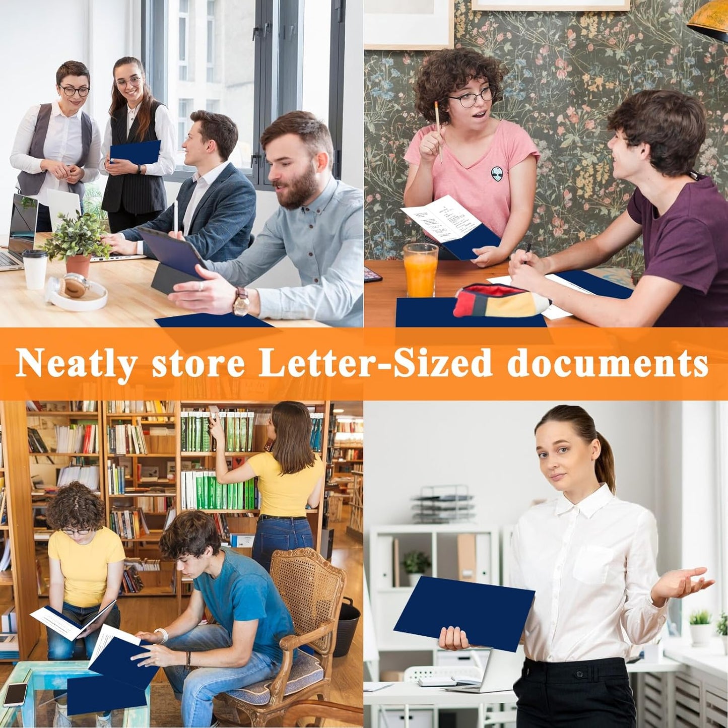 Two Pocket Folders,100 Pack Blue Folders with Pockets Fit Letter Size Paper,Thick Paper File Folder for School Office Business Home,Assorted 6 Colors