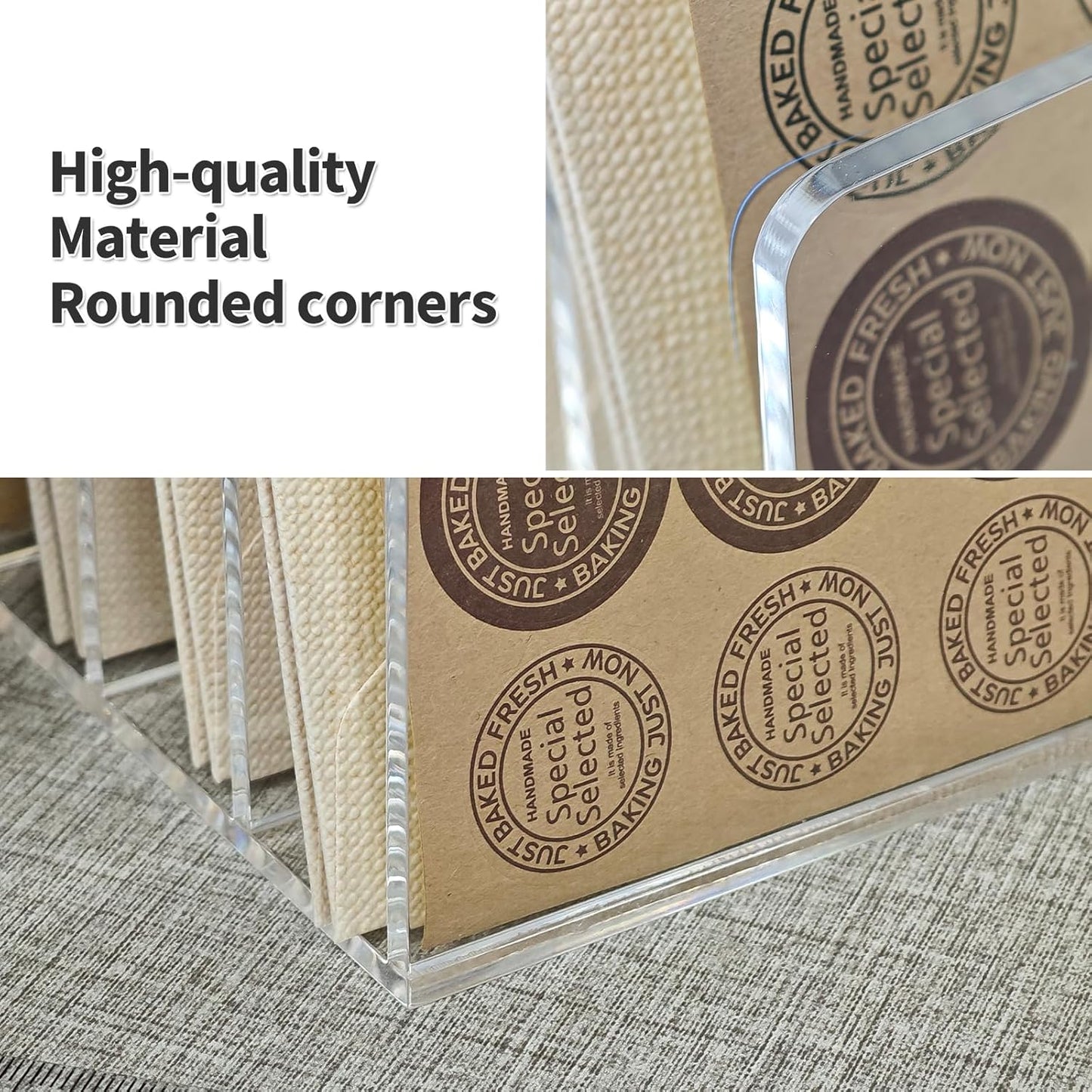 Acrylic Desk File Organizer Holder, Clear Acrylic Upright File Sorter Document Magazine Storage Organization Letter Folder Racks for Notebook,Home, Office & Classroom,5 Compartments