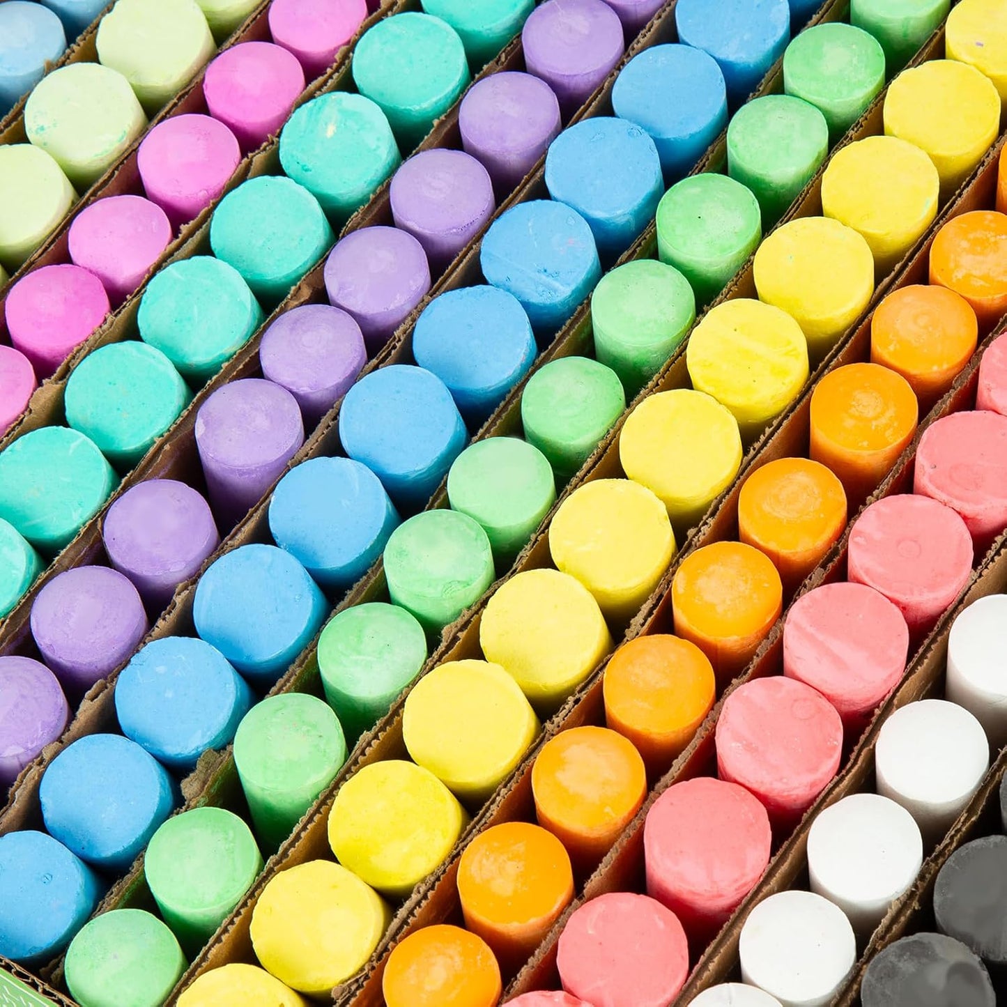 144PCS Washable Sidewalk Chalks Set in 12 Colors Non-Toxic Coloured Chalk Pavement for Kids Jumbo Chalk for Toddler Painting on Blackboard, Playground, Party