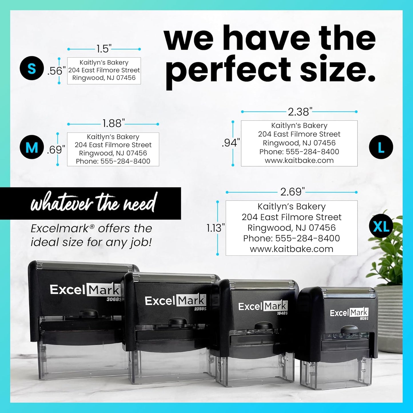 ExcelMark Custom Rubber Stamp – Clean & Easy Stamping – Personalized Self-Inking Stamp (Medium)