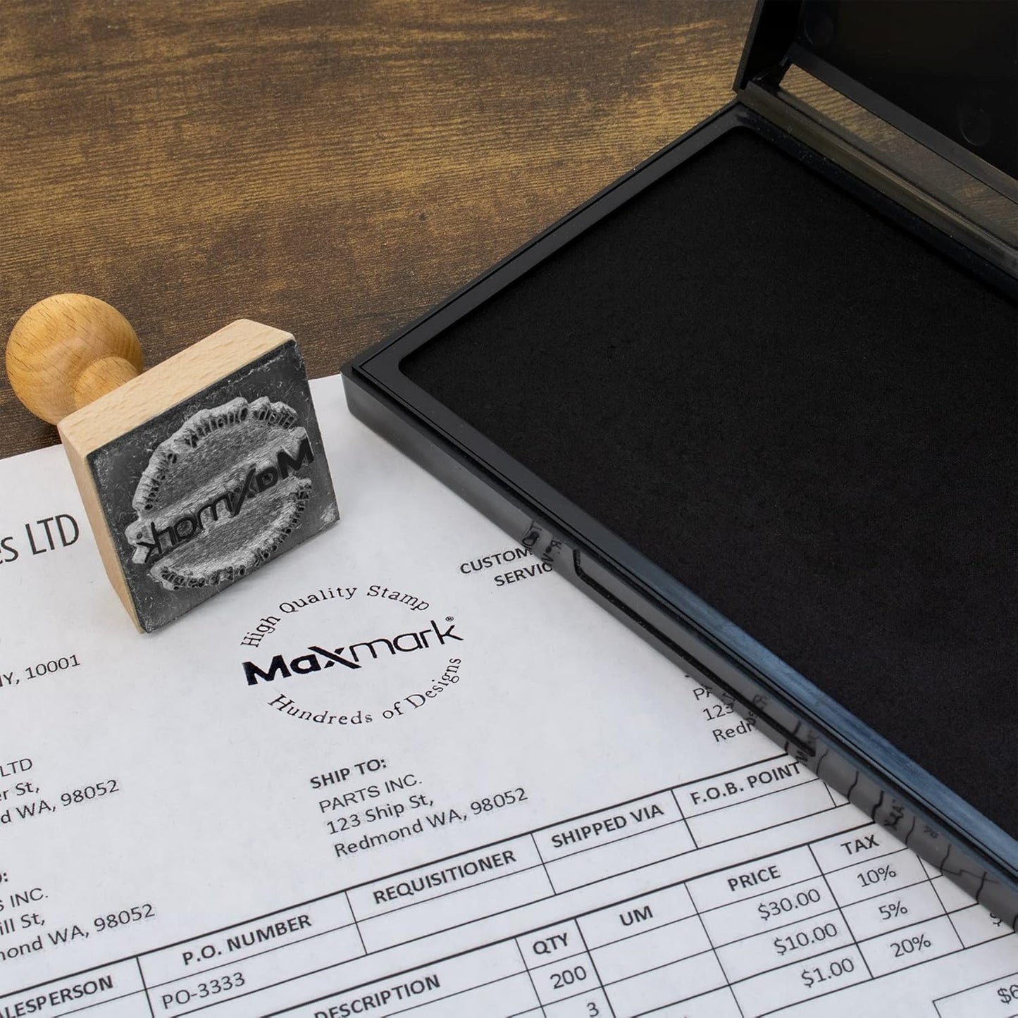 MaxMark Large Brown Stamp Pad - 4-1/4" by 7-1/4" - Premium Quality Felt Pad