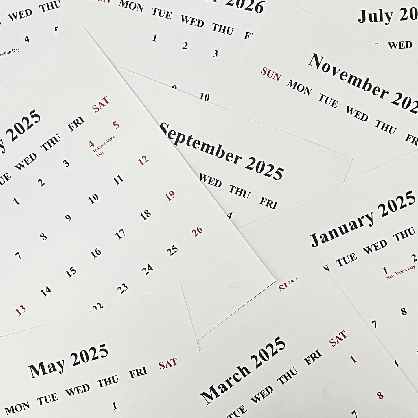 2025 2006 Creative Desktop Calendar with Walnut Stand for Office Business Home (Black Walnut)