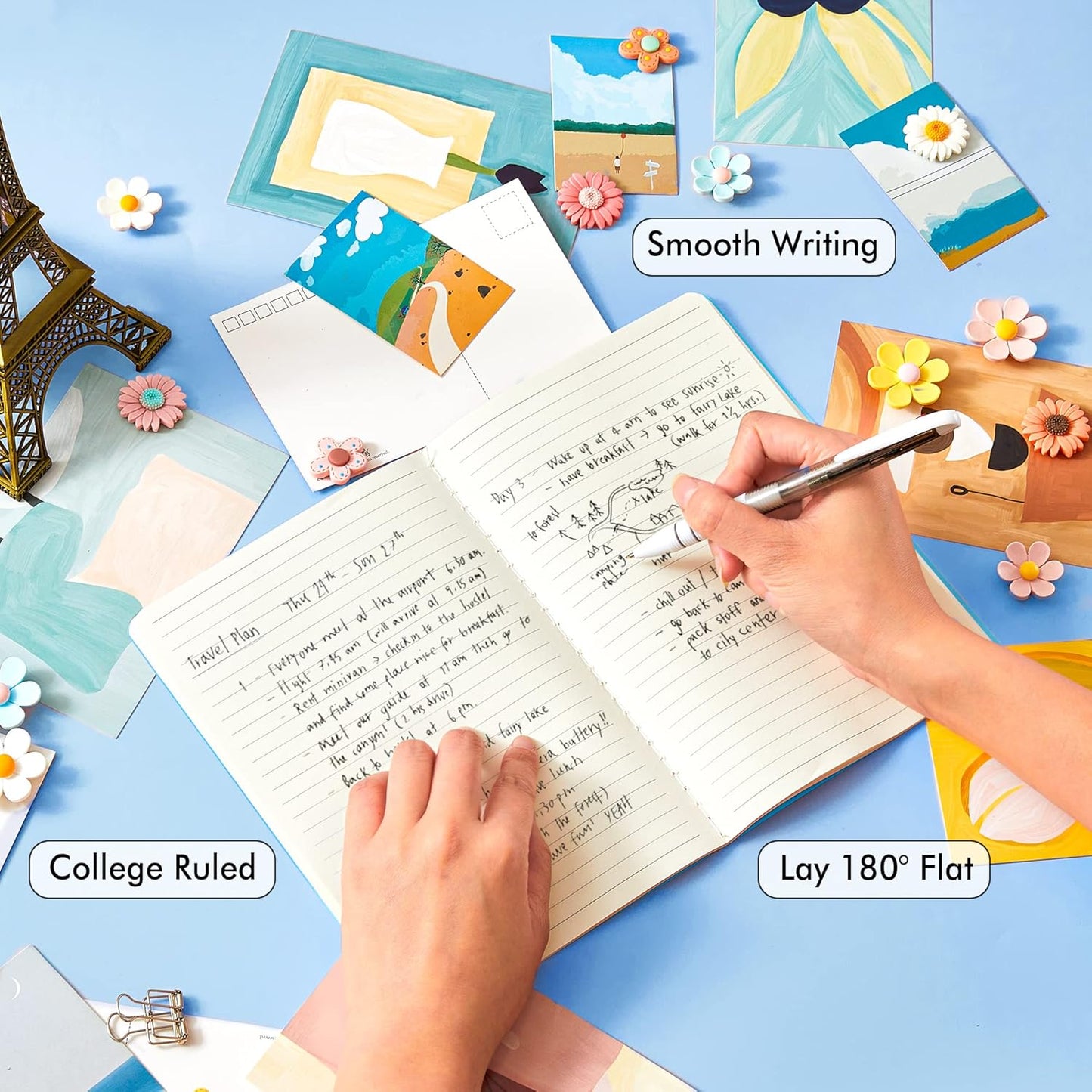 36 Pack Soft Cover Journal Bulk, Feela Lined Blank Travel Journal for Women Men Writing, Notebooks College Ruled for Work, Note Taking Notebook School Business Supplies, 8.2” x 5.5”, A5, Blue