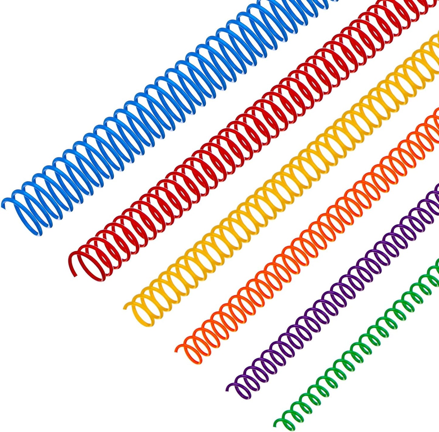 Leinuosen 120 Pack Plastic Spiral Binding Coils Kit Spirals Multi Size Coils for Binding Binder Combs Spines(1/4 5/16 3/8 1/2 5/8 3/4 Inch,Multicolor)