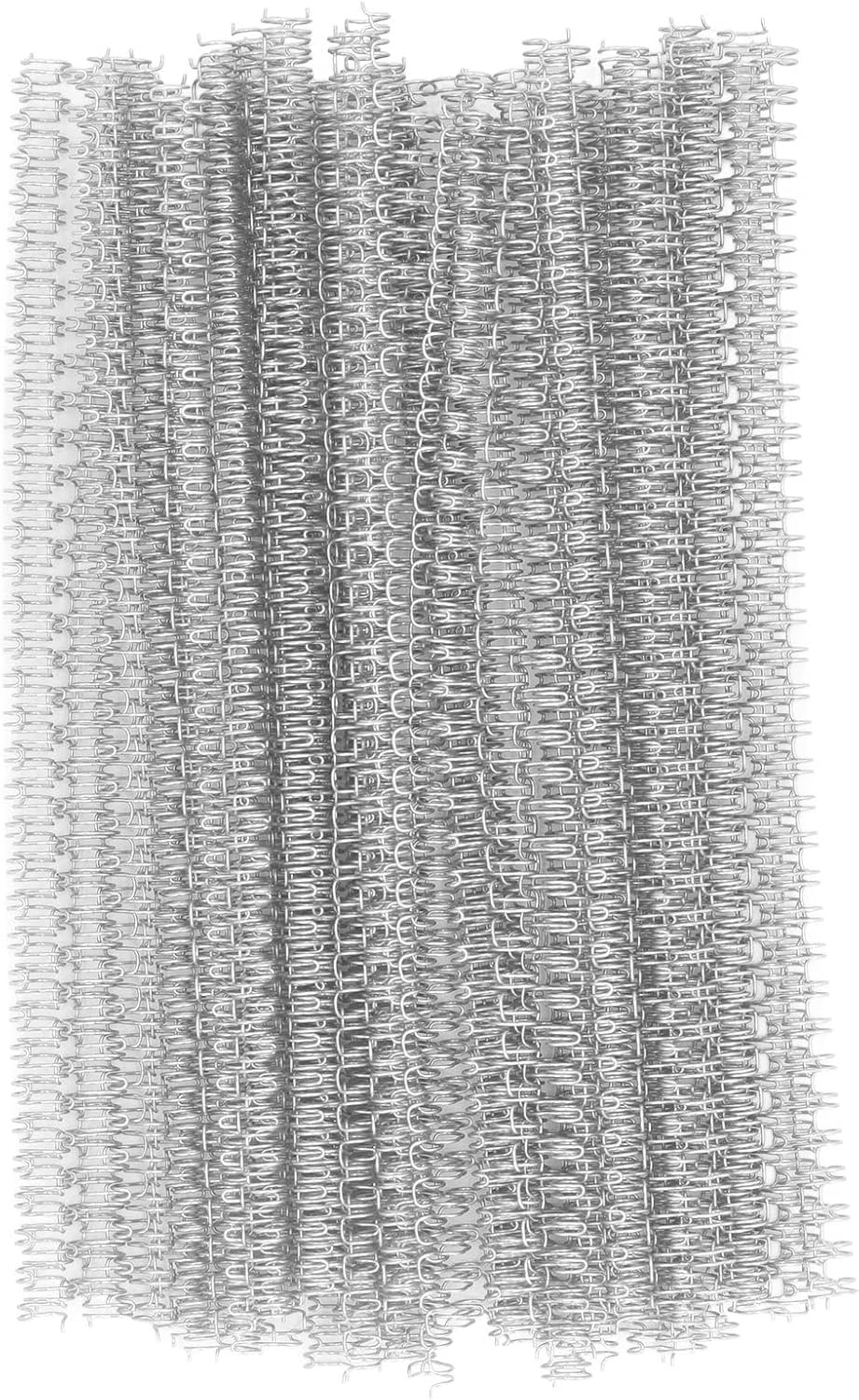 3:1 Pitch Double Loop Binding Wires, YolieraArt 100 Pack Spiral Spine Bindings, 9/16 Inch Wire Twin Binding for Book Binder Machine,Students and Coworkers (120 Sheet Capacity, 100P, Silver)