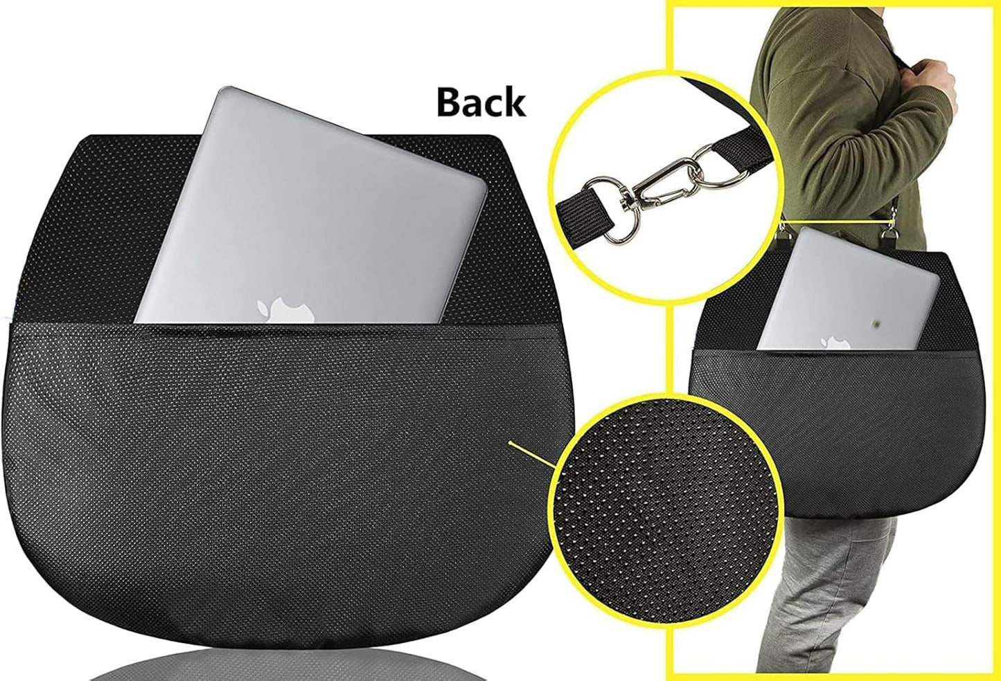 Sojoy Coccyx Gel Seat Cushion- Orthopedic Memory Foam Chair Cushions for Home Kitchen Office Desk Car Truck Airplane (Black)