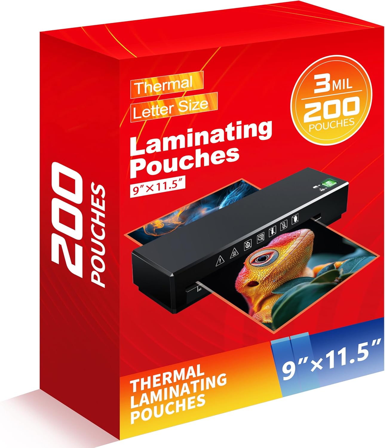 Thermal Laminating Pouches,Hold 8.5 x 11 inch Sheets 200 Pack,3 Mil Clear Thermal Laminate Pouches 9 x 11.5 inch Lamination Sheet Paper