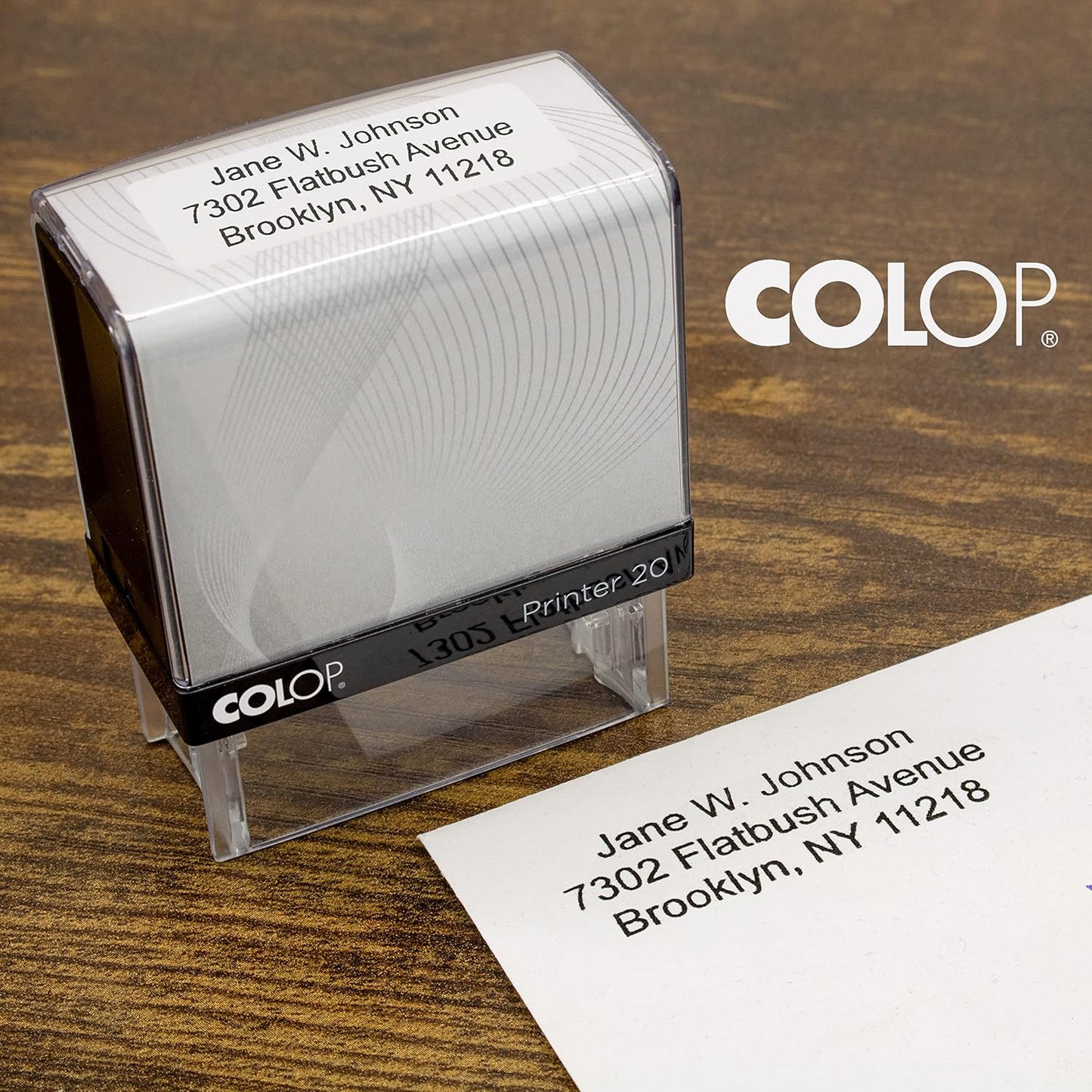 COLOP Small Size Self Inking Custom Text Stamp - Choose from Many Fonts & 15 Ink Colors