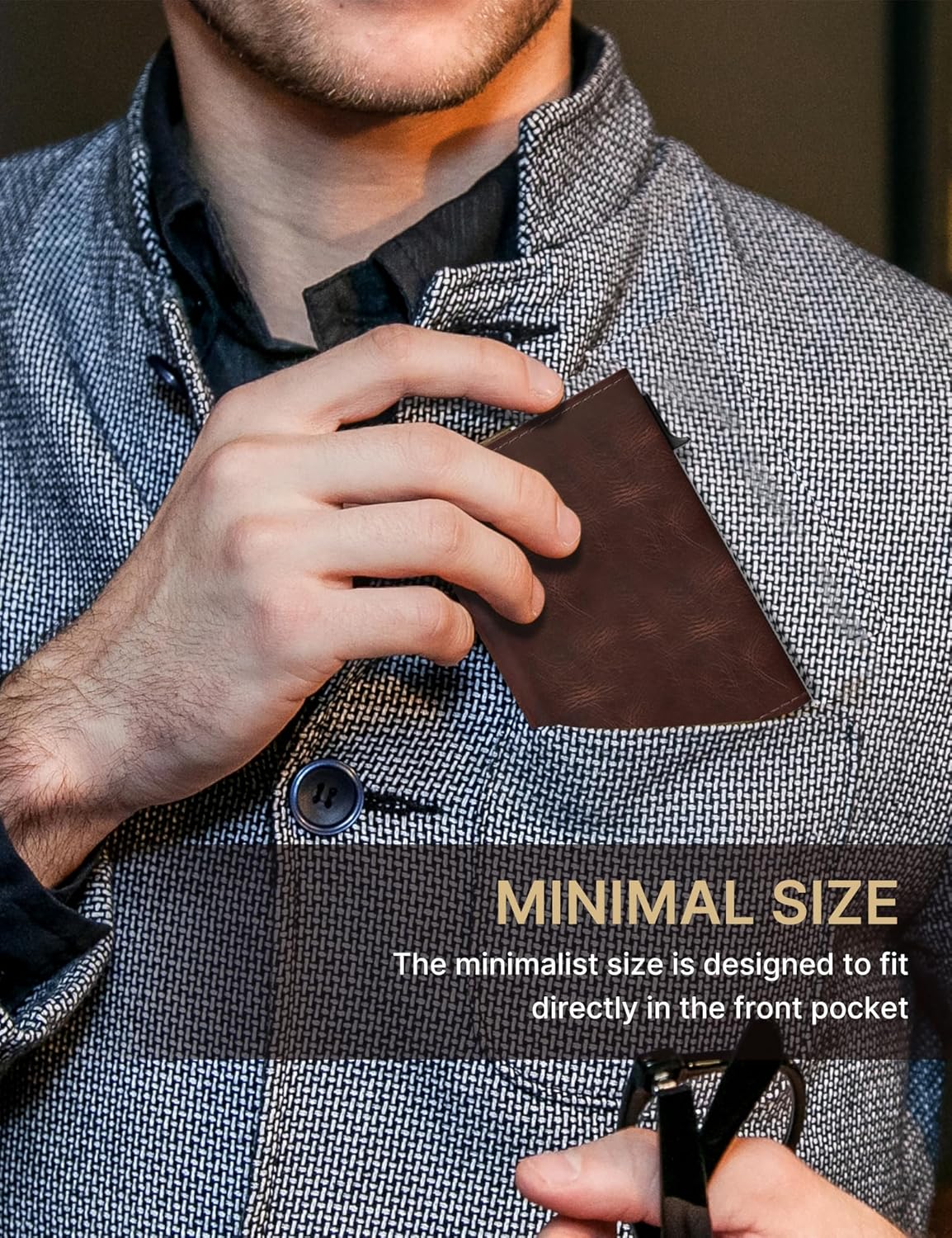 typecase Mens Wallet Card Holder: Pop Up Aluminum Case, Genuine Leather, Smart, RFID Blocking, Slim, Minimalist, Front Pocket - 9-14 Card Capacity | ID Window | Cash Slot - Oil Wax Brown