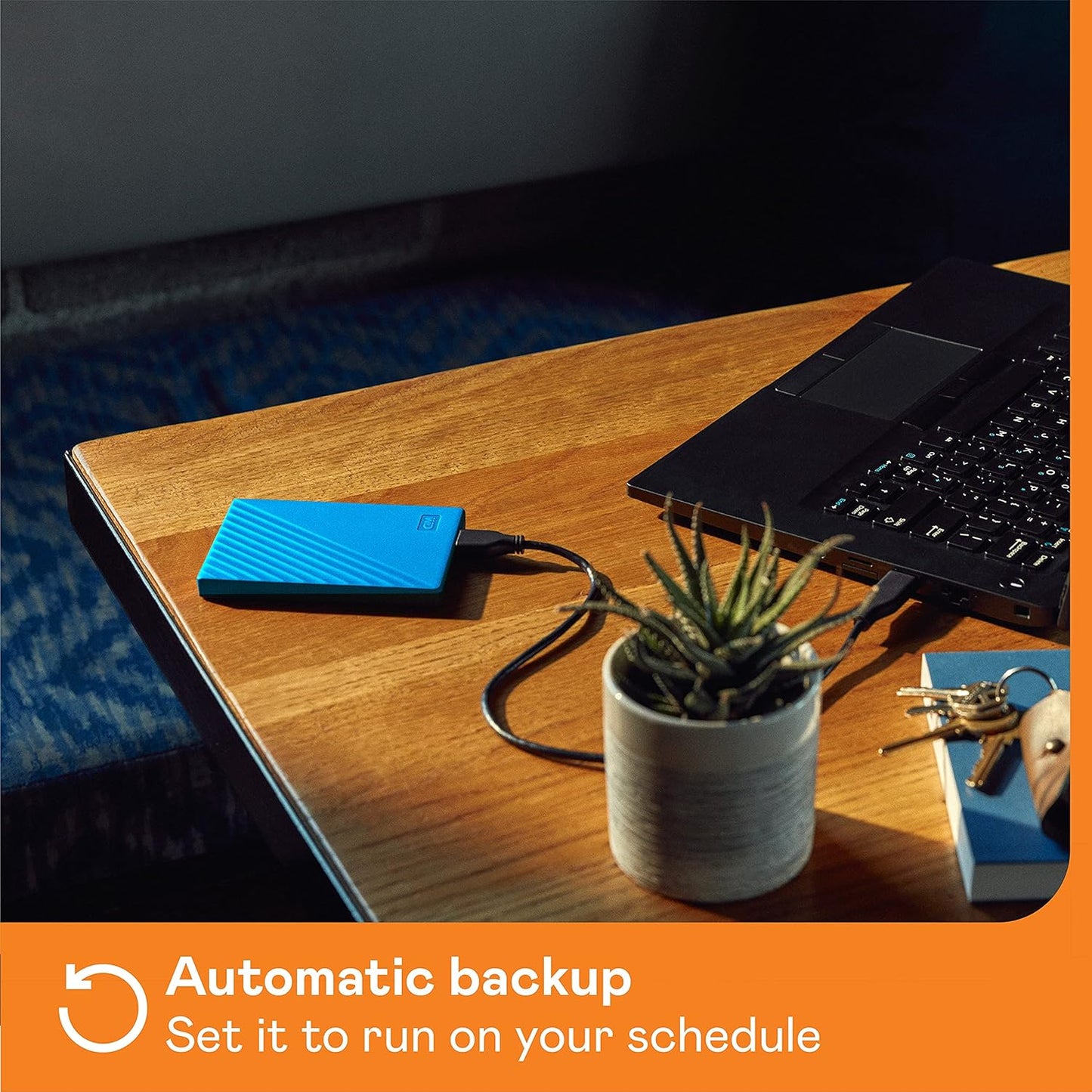 WD 2TB My Passport, Portable External Hard Drive, Blue, backup software with defense against ransomware, and password protection, USB 3.1/USB 3.0 compatible - WDBYVG0020BBL-WESN