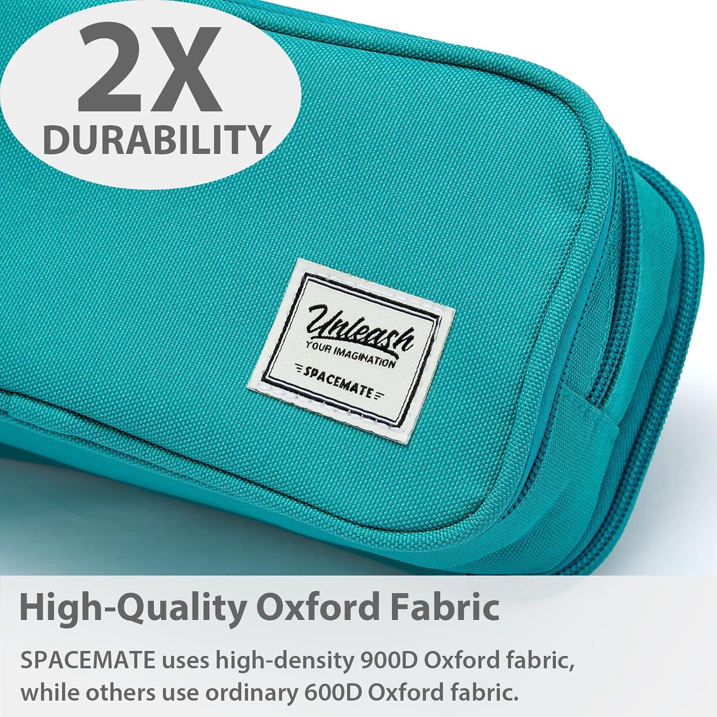 Pencil Case Pouch Box Bag School Supplies Girls Boys Kids, Cute Preppy Stuff Big Capacity Aesthetic Pen Organizer, Back to College Stationary, Teal, Extra Large Style, 2300ml