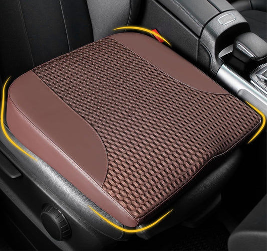 Car Seat Cushion, Comfortable Memory Foam Seat Pillow for Driving, Sciatica-Back Pain Relief, Cushion for Car-Truck, Office, Wheelchair - Brown