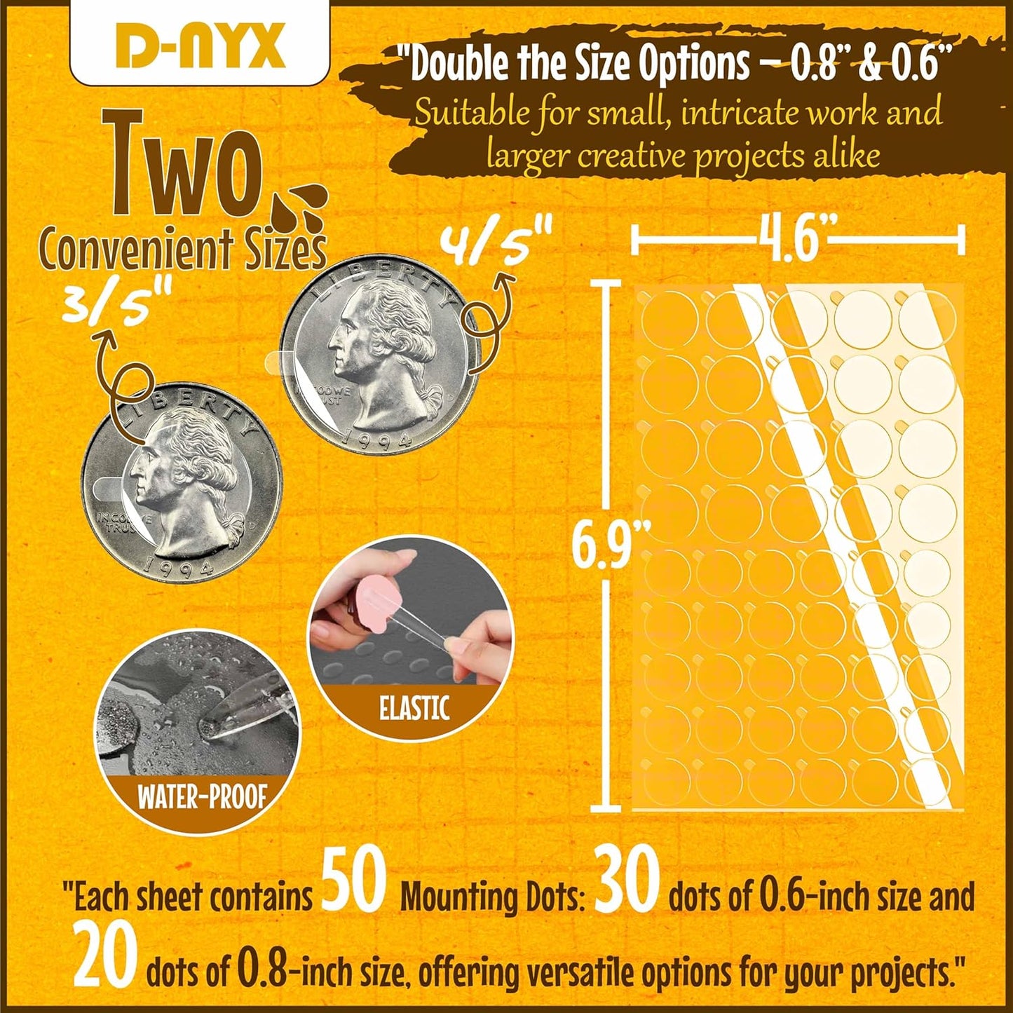 Double Sided Tape Sticky Dot Stickers 280, 350, 450, 550 or 700 Pack Removable Putty No Trace Clear Sticky Tack Waterproof Small Stickers for Festival Decoration Picture (550 Sticky Dots)