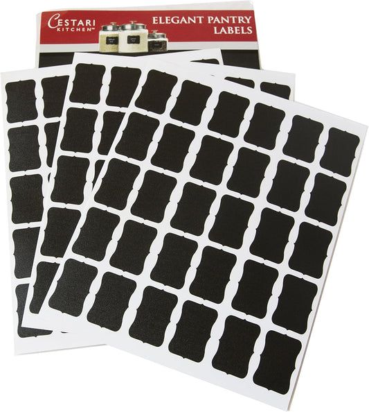 Cestari Chalkboard Labels: Mini Decorative Chalk Stickers - Set of 90 Premium Reusable Blackboard Stickers - Stylish Home Organization, Wedding Decorations, Party Favors, Crafts, Labels for Mason Jars