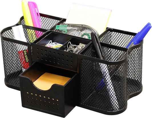 Deco Brothers Desk Organizers Pen Holder Office Caddy Storage, Black