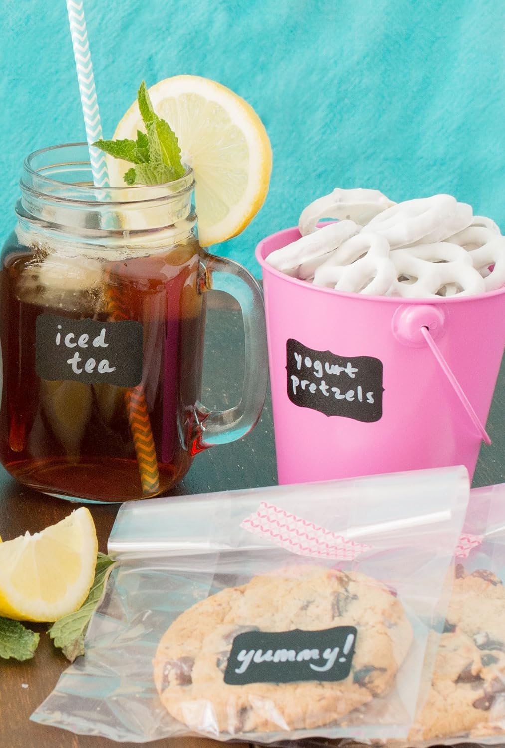 Cestari Chalkboard Labels: Mini Decorative Chalk Stickers - Set of 90 Premium Reusable Blackboard Stickers - Stylish Home Organization, Wedding Decorations, Party Favors, Crafts, Labels for Mason Jars