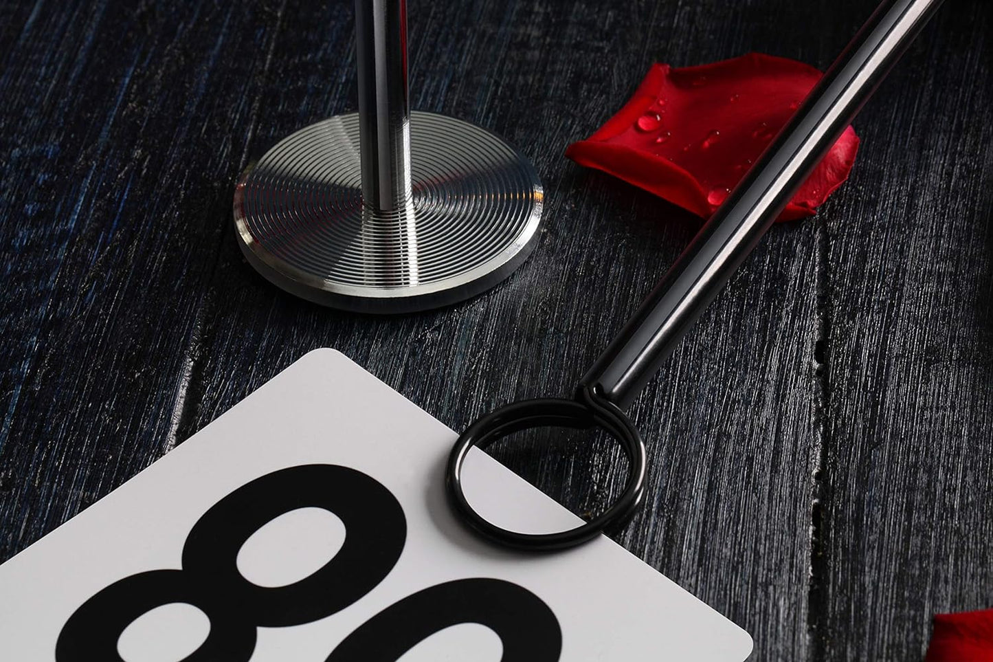 New Star Foodservice 27723 Ring-Clip Table Number Holder/Number Stand/Place Card Holder, 15-Inch, Set of 12, Black Finish