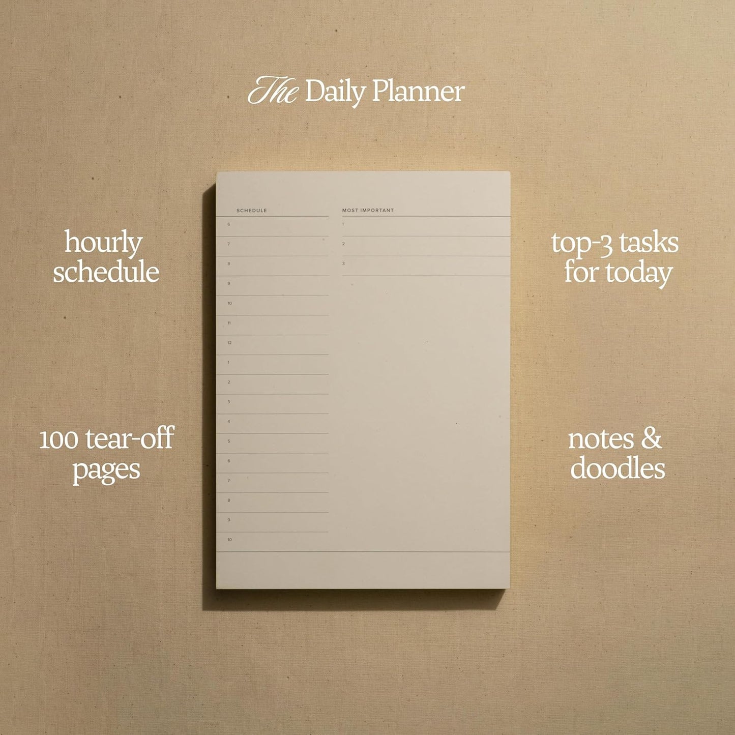 Daily and Weekly To-Do List Notepad – Desk Pad for Work and Study, Lime, 8x6 Inches