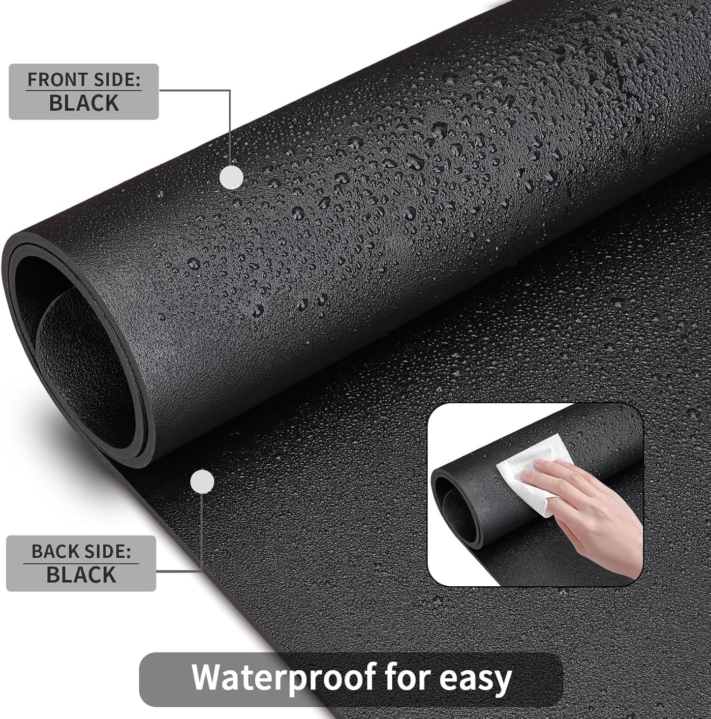 KINGFOM Desk Pad Office Desktop Protecter, PU Leather Desk Mat Blotters Organizer with Comfortable Writing Surface (31.4" x 15.7", Black)