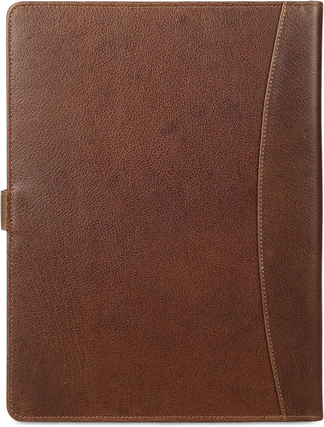 KomalC Leather Portfolio Folder with Button Closure | Business Padfolio for Professionals | Vintage Full-Grain Leather Organizer with Legal Pad Holder, Card Slots & Document Pockets