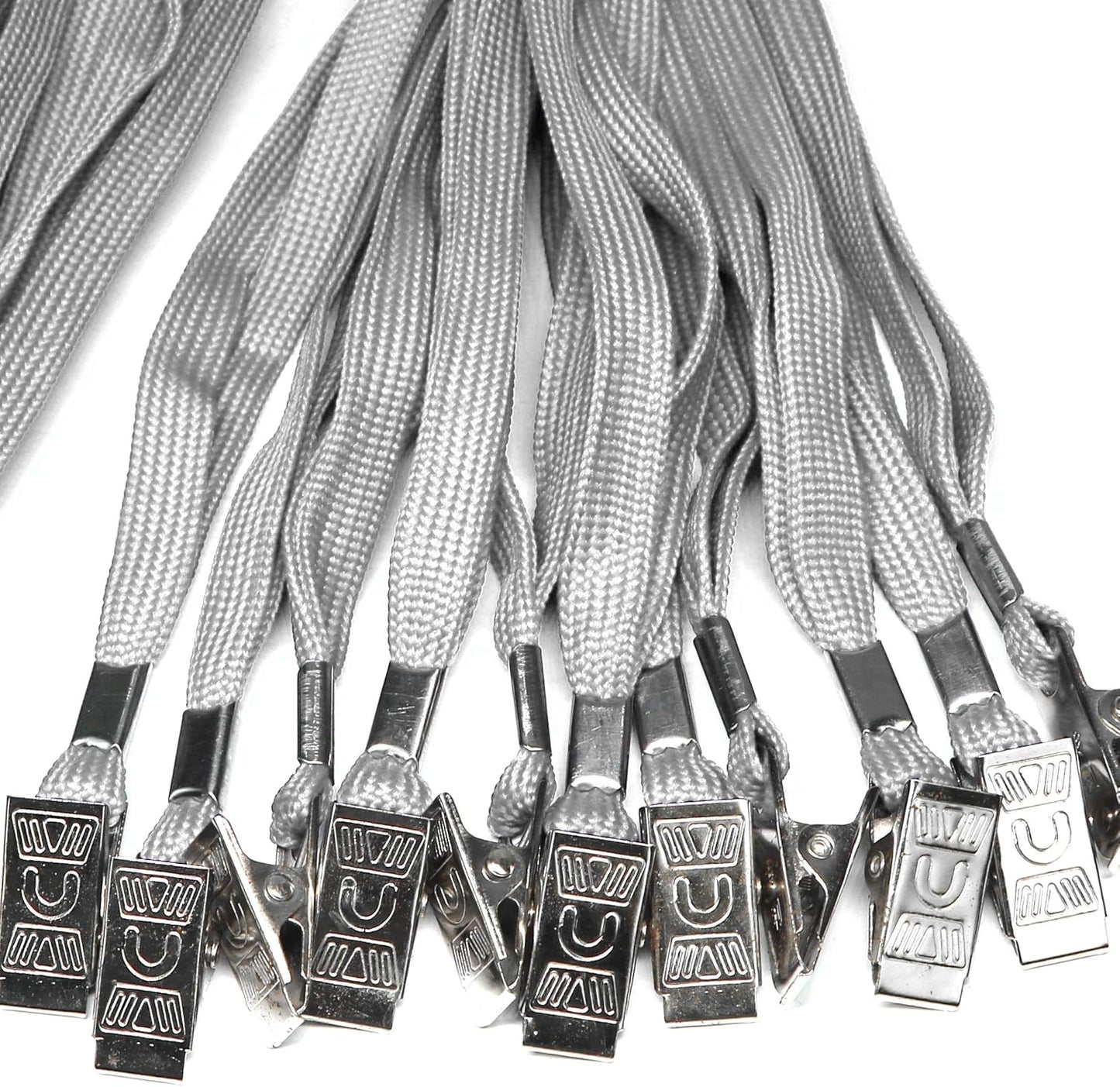 Ollain Badge Lanyards Neck Bulk Cruise Lanyards Lanyard with Clip for ID Card Name Tags Badge Holders (Gray, 100 Pack)