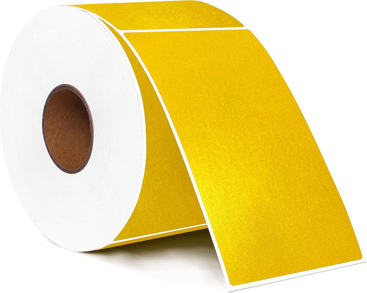 PARLAIM 3" x 5" Inch Rectangle Color Code Stickers,500 per Dispenser Box Roll Label,Adhesive Roll Square Label Stickers for Inventory(Glod)