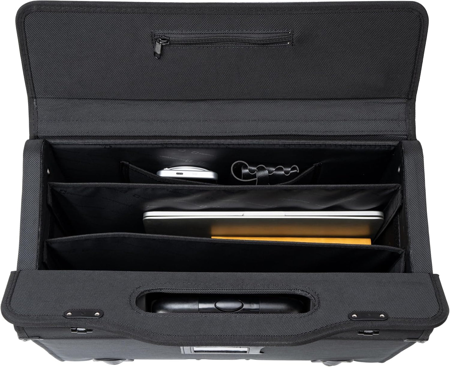 Alpine Swiss Rolling Briefcase Work Overnight Travel Bag Dual Locks Carry on Business Attache Case Black