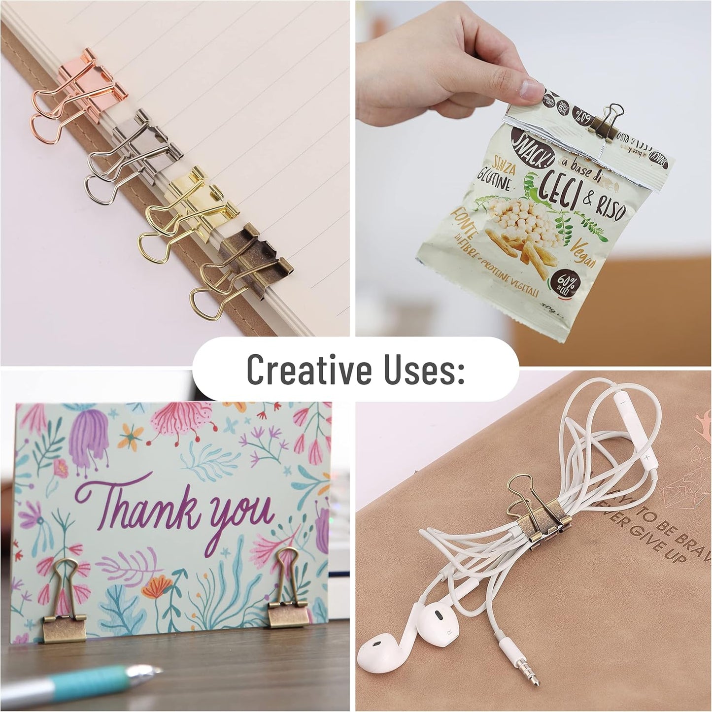 Mr. Pen - 50Pack Mini Bronze Binder Clips 0.75 in, Paper/Binder/Small Office Clips