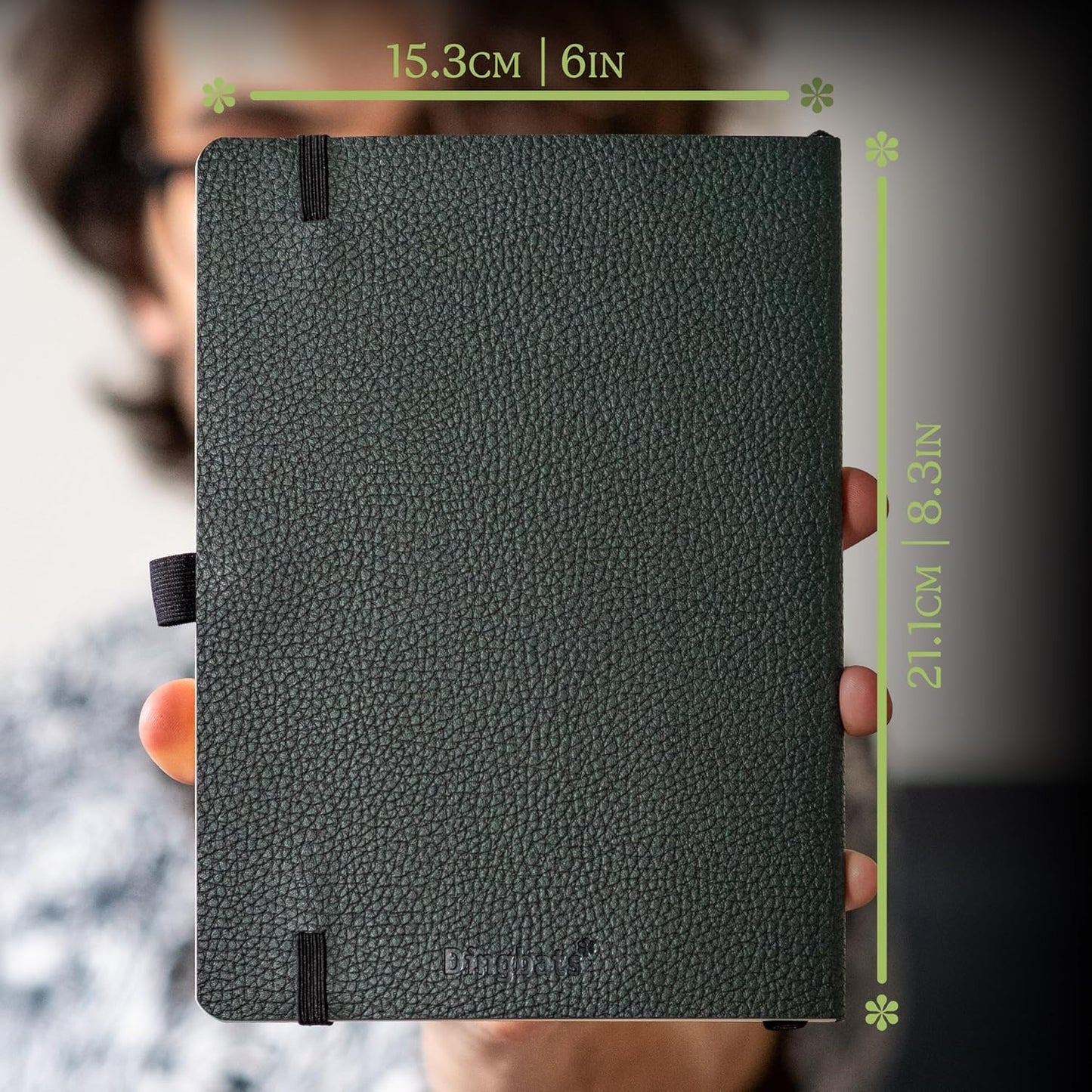 Dingbats* Wildlife Lined Writing Journal Notebook A5 - Vegan Leather Softcover - Ideal for Work, Travel - Pocket, Elastic Closure, & Bookmark