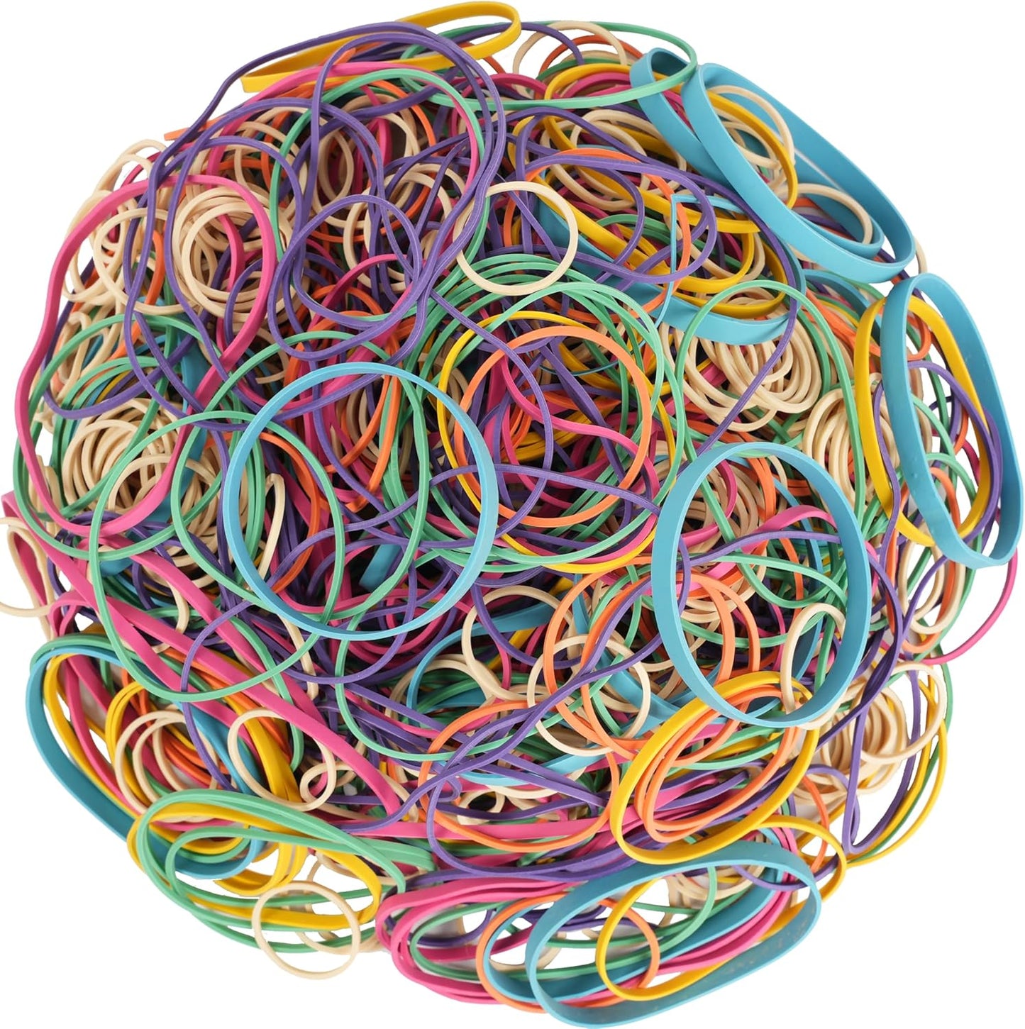 Rubber Bands Assorted Size Multicolor 0.5lb Elastic Bands for School Home Office Supplies Size#10,Size#16,Size#19,Size#33,Size#64,Size# 4.8",Size#5.9"