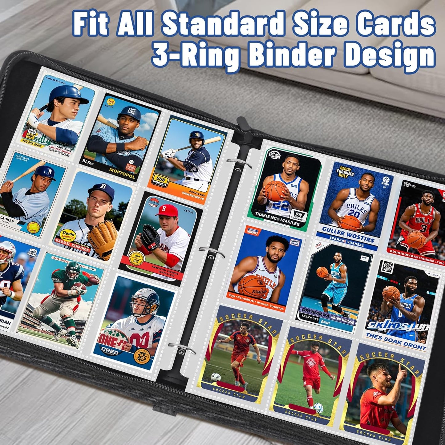 900 Pockets Baseball Sleeves - Double Side 9-Pocket Trading Card Binder Sleeves Page Protectors Sheet Fits 3 Ring Binder for Game, Sports, Coupons, Business Cards