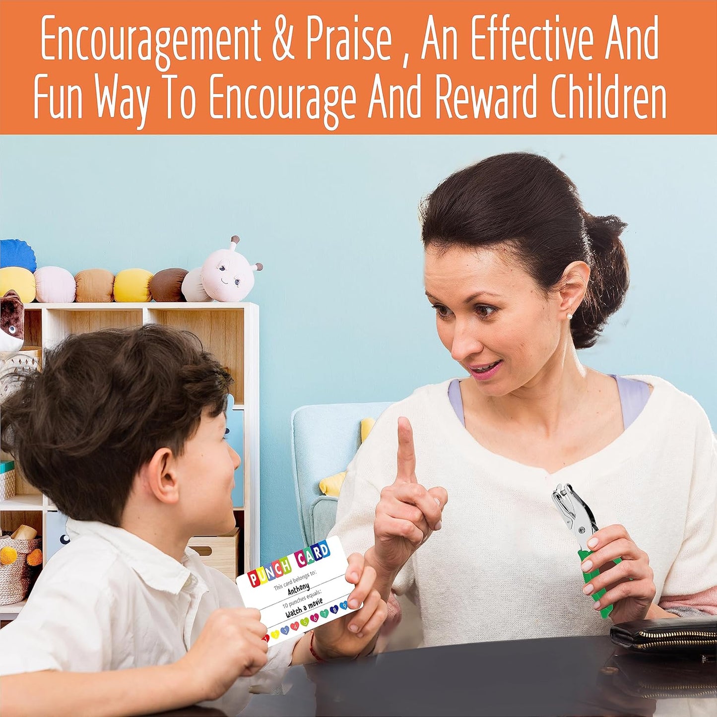 200 PCS Punch Cards, Incentive Card with Handheld Puncher Kit Heart Shaped Incentive Loyalty Reward Cards Boost Creativity & Skills Development for Business, Classroom, Students Behavior, 3.5” x 2”