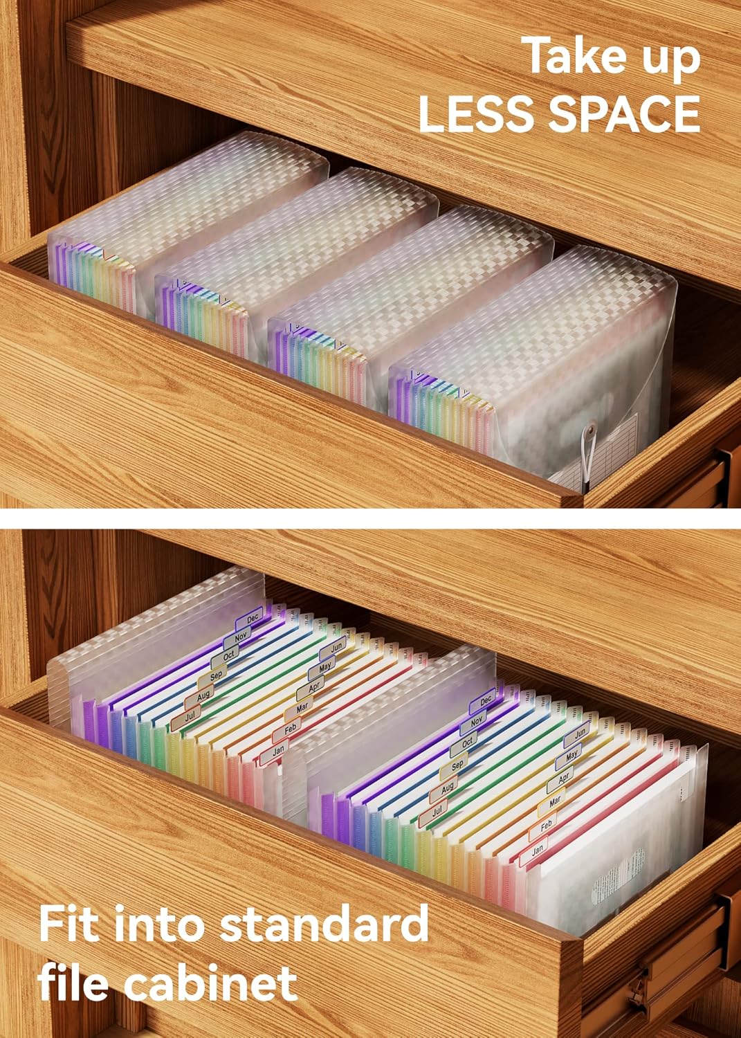 ABC life 12 Pockets Accordion File Organizer Expanding File Folders, Portable Monthly Bill Receipt Document Organizer, Expandable Accordian Filing Folder Letter A4 Size, Colored Tabs (Pink)