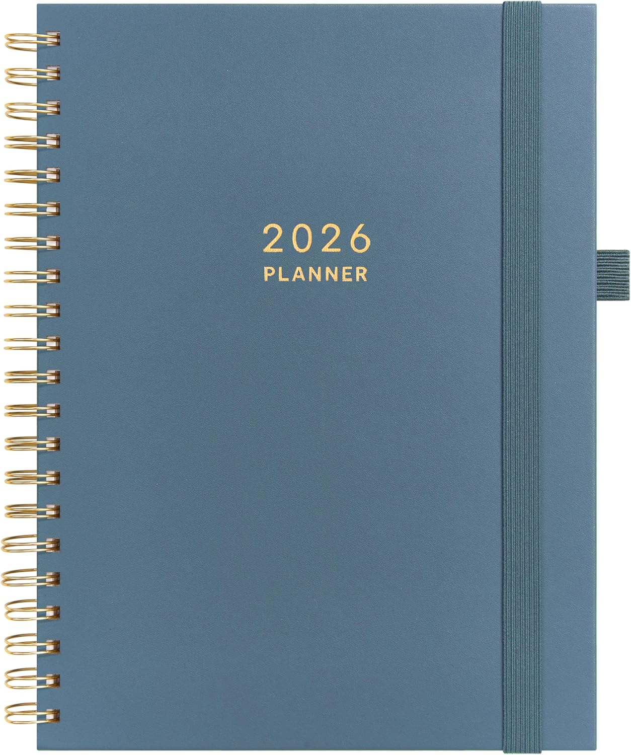 And Per Se 2026 Planner, A4 Size-Daily, Weekly & 18-Monthly Leather Hardcover Planner, Daily Schedule, Monthly Tabs, 100 GSM Thick Paper(Dark Blue)
