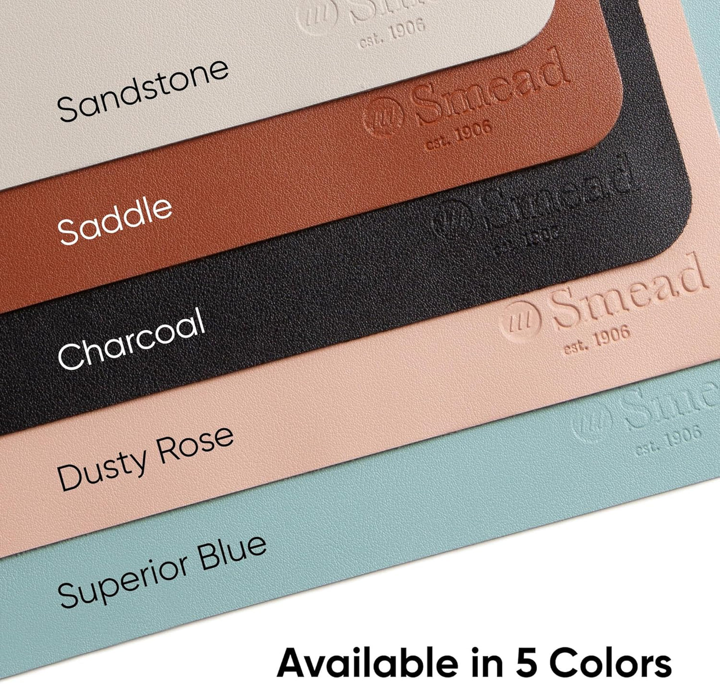 Smead Desk Pad, Vegan Leather Desk Mat with Non-Slip Faux Suede Backing, Perfect Desk Organizer for Office Decor, 31.5” x 15.7” Medium, Saddle (64832)