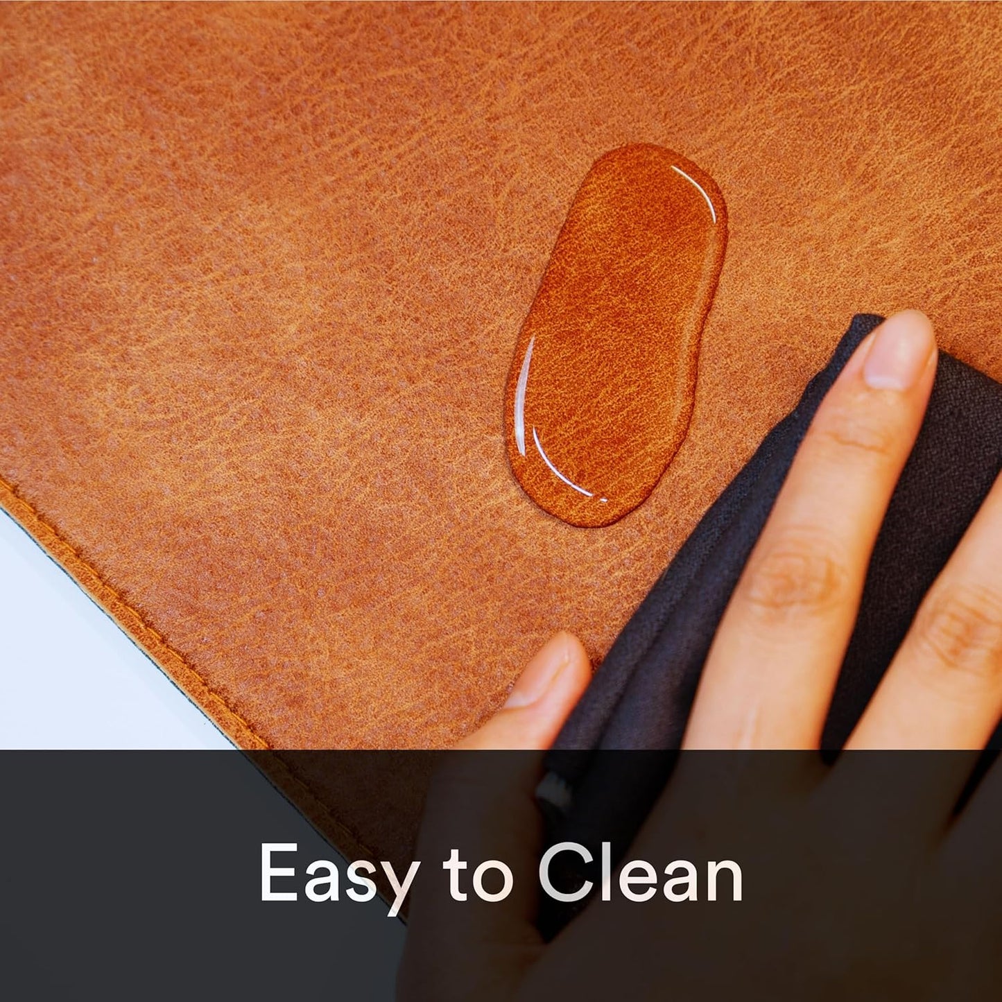 Premium Distressed Faux Vegan Leather Desk Mat | Multifunctional Desk Pad for Home Office | (Brown/Tan, 12" x 27.5")