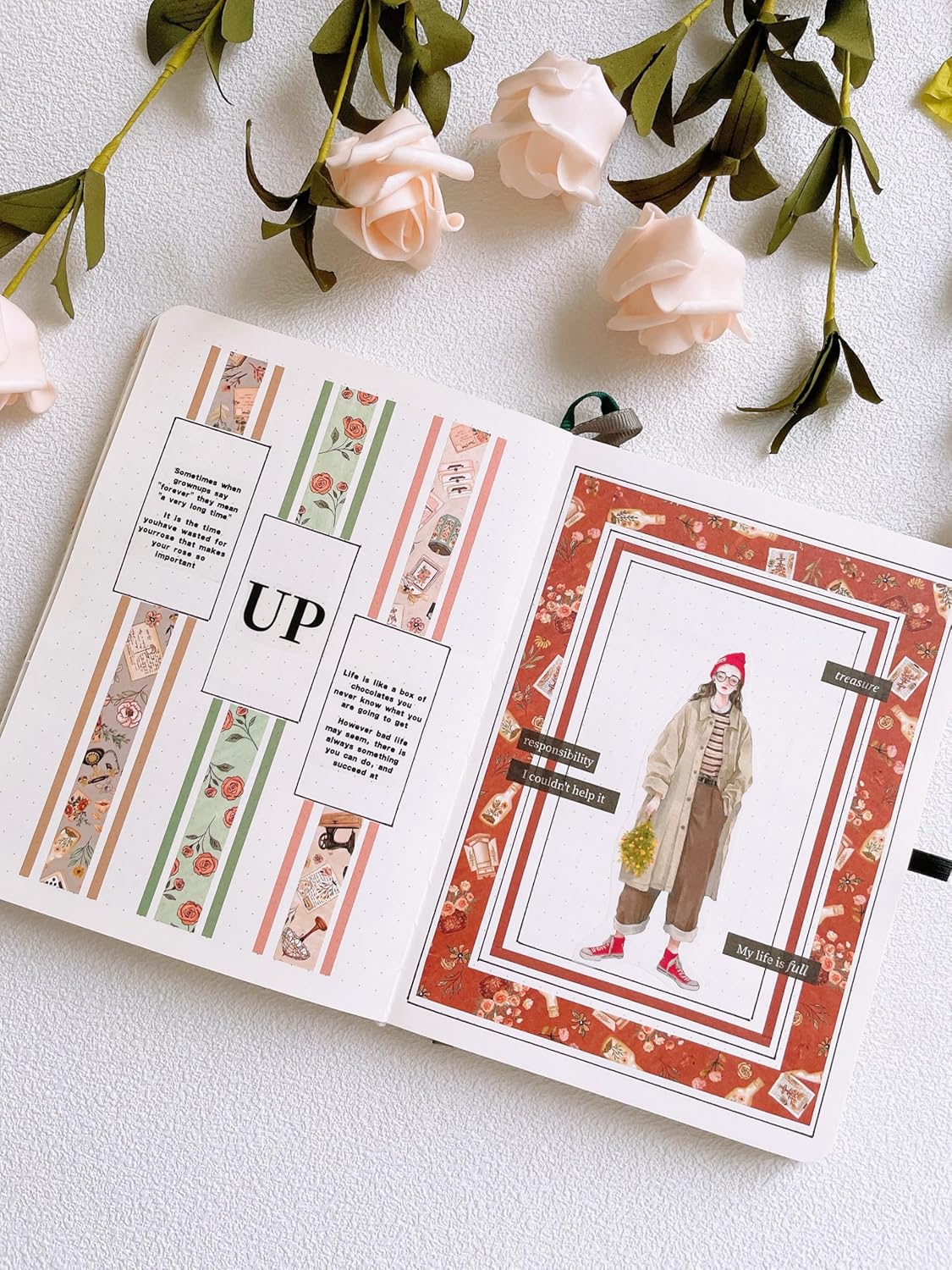 WT Twilight Zone Wide Washi Tape, Single Roll, Original Designs, Modern Girls Decorative Tape, Fashion Characters Figures, Washi Tape for Journaling, Bujo Planner Supplies, DIY Paper Tapes