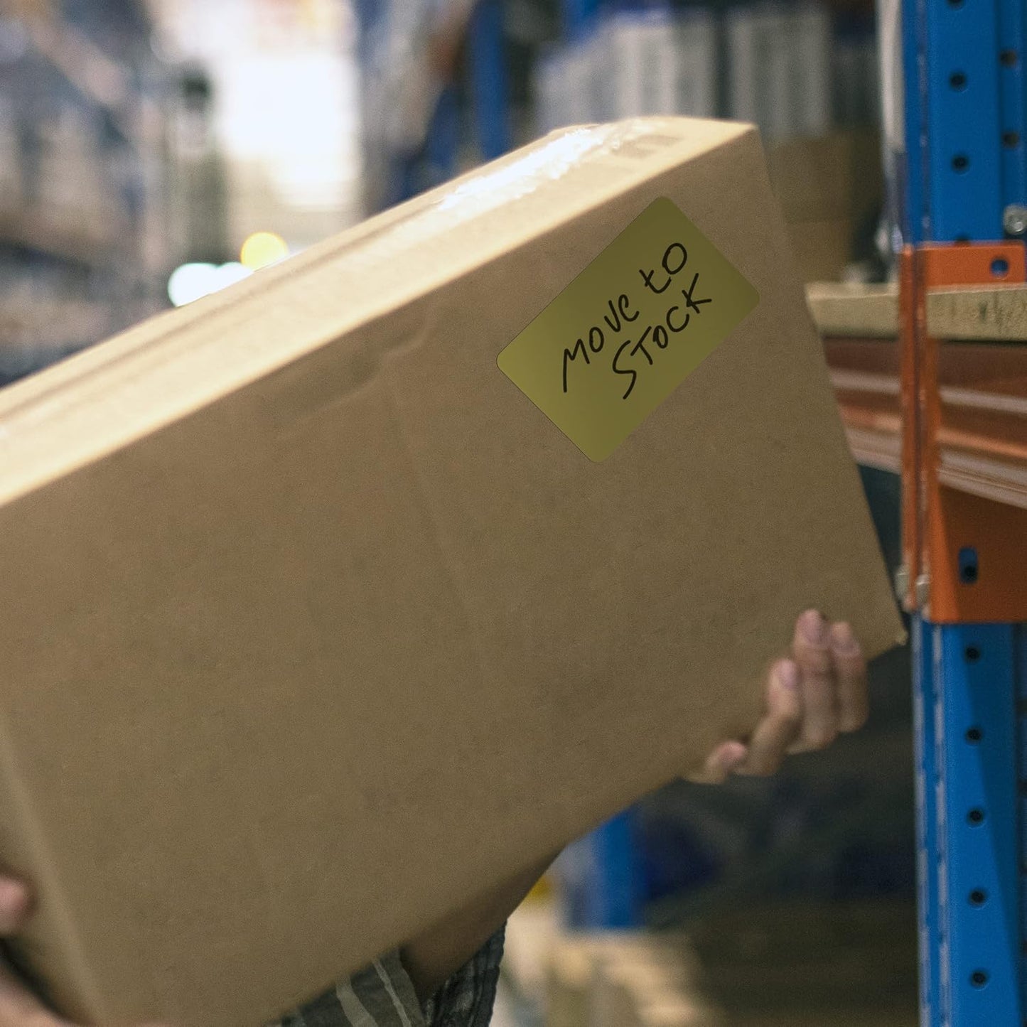 Kenco Color Coding 3 X 5 Rectangle Labels, Inventory Control Stickers 500 Labels Per Roll, Made in The USA (Gold)