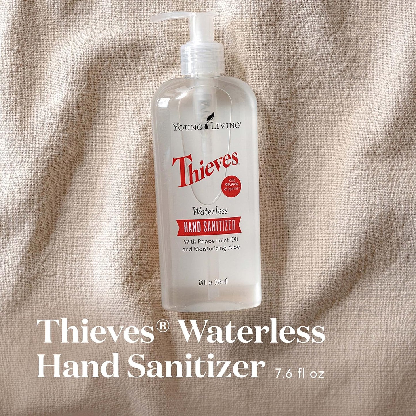 Young Living Thieves Hand Sanitizer – Essential Oil-Infused, Plant-Based, Quick-Drying, 7.6 fl oz