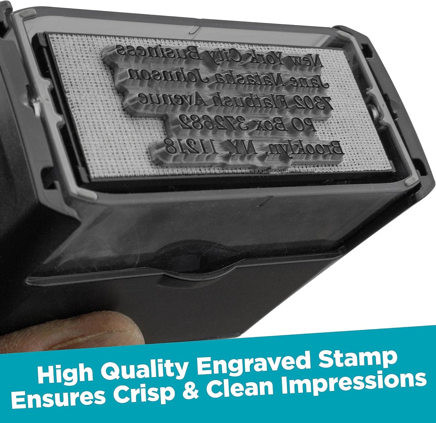 MaxMark Customized Self Inking Stamp - Up to 8 Lines of Text - XX-Large Size - Choose from 15 Ink Colors