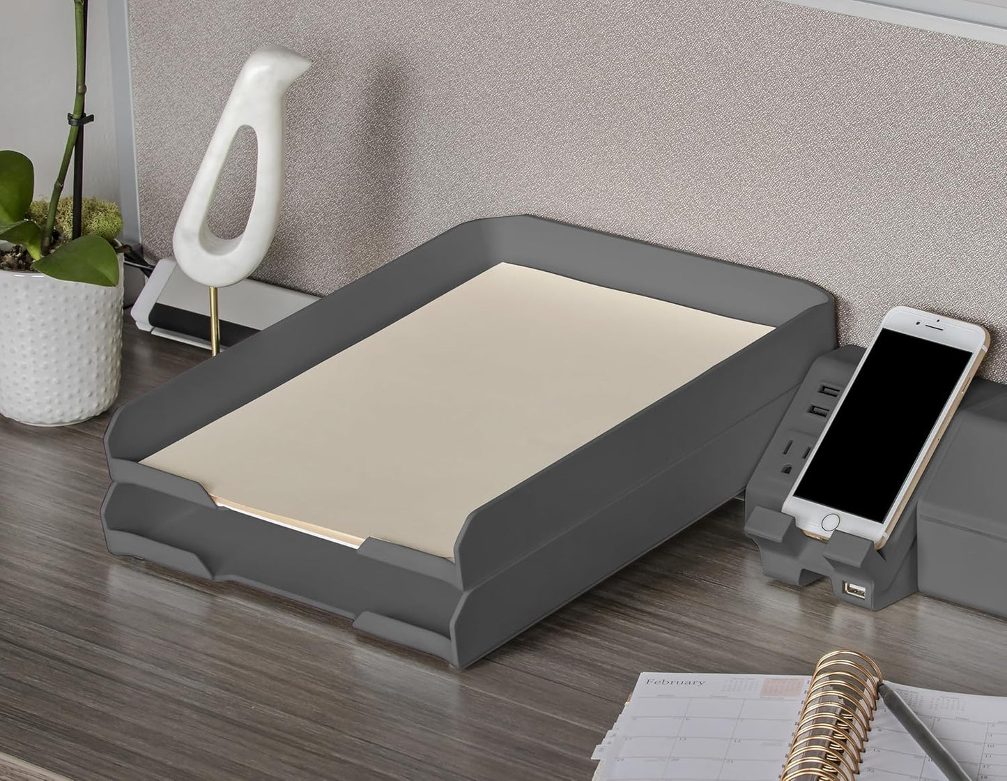 Bostitch Office Konnect™ Letter Tray, Fits 9.75" x 12" Sized Documents, Gray