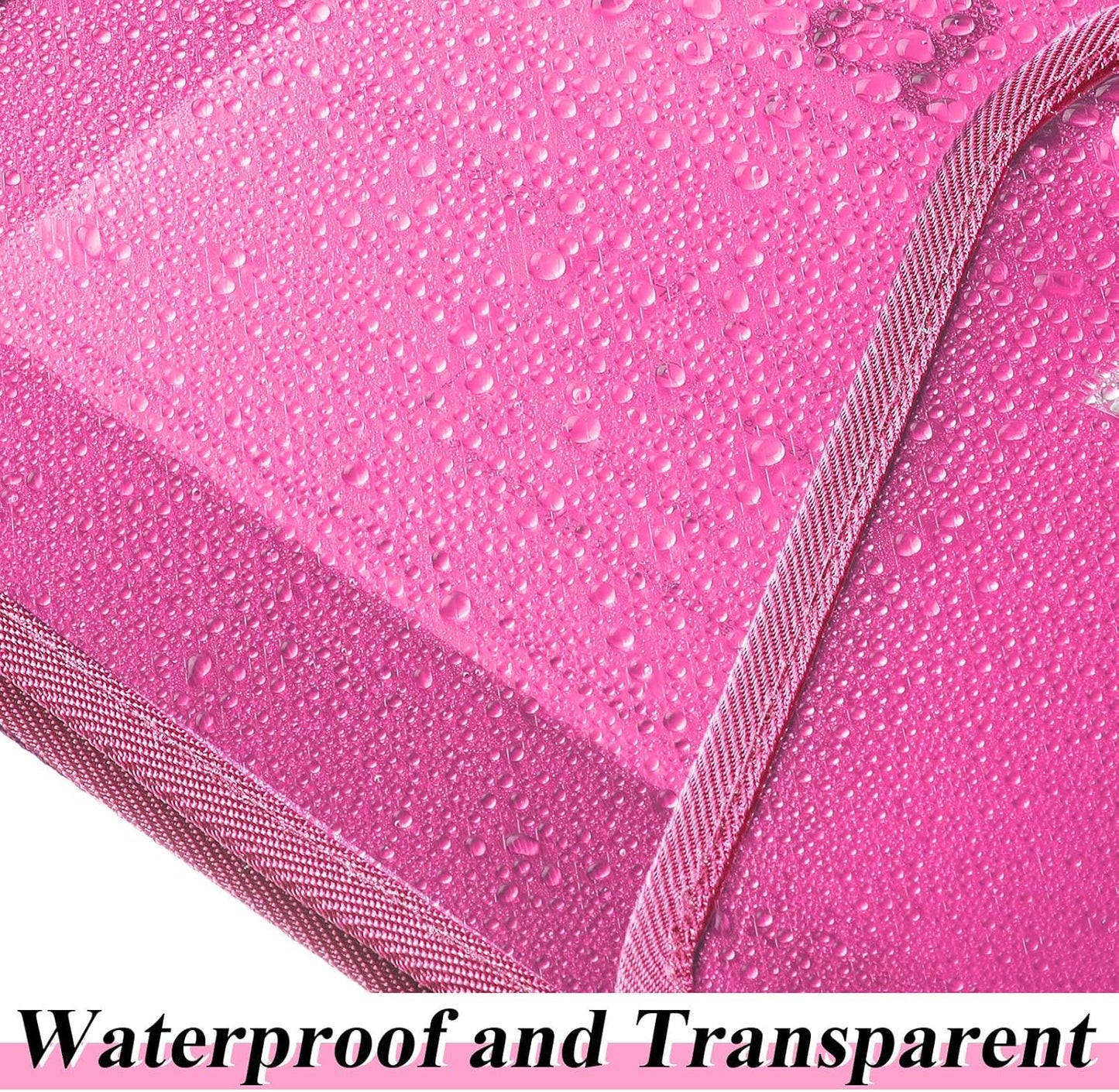 10 Pieces Plastic File Folders Envelope Expanding File Wallet Organizer Documents Folder with Snap Closure and Pocket, A4 Size Waterproof Transparent Pouch(Pink,Horizontal)