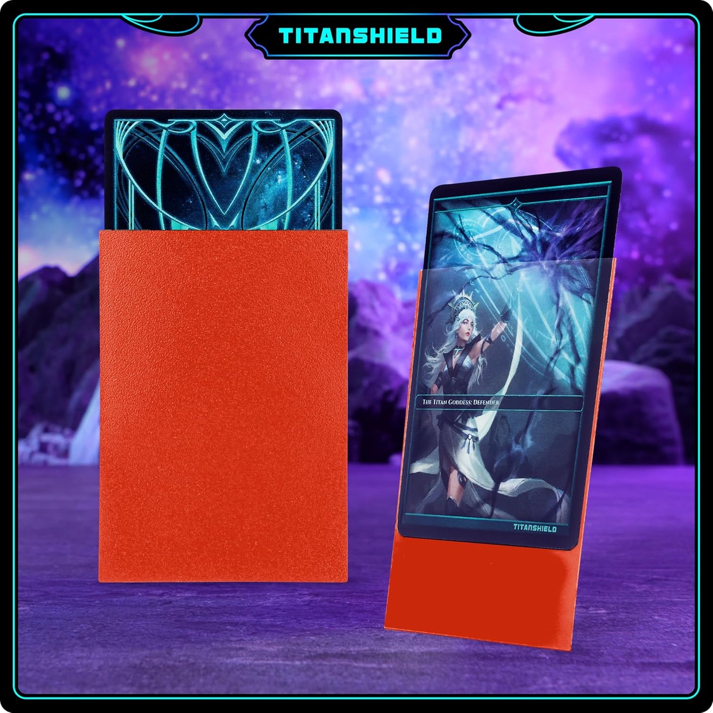 TitanShield (150 Sleeves/Red Standard Size Board Game Trading Card Sleeves Deck Protector Compatible with Pokemon, MTG Magic The Gathering